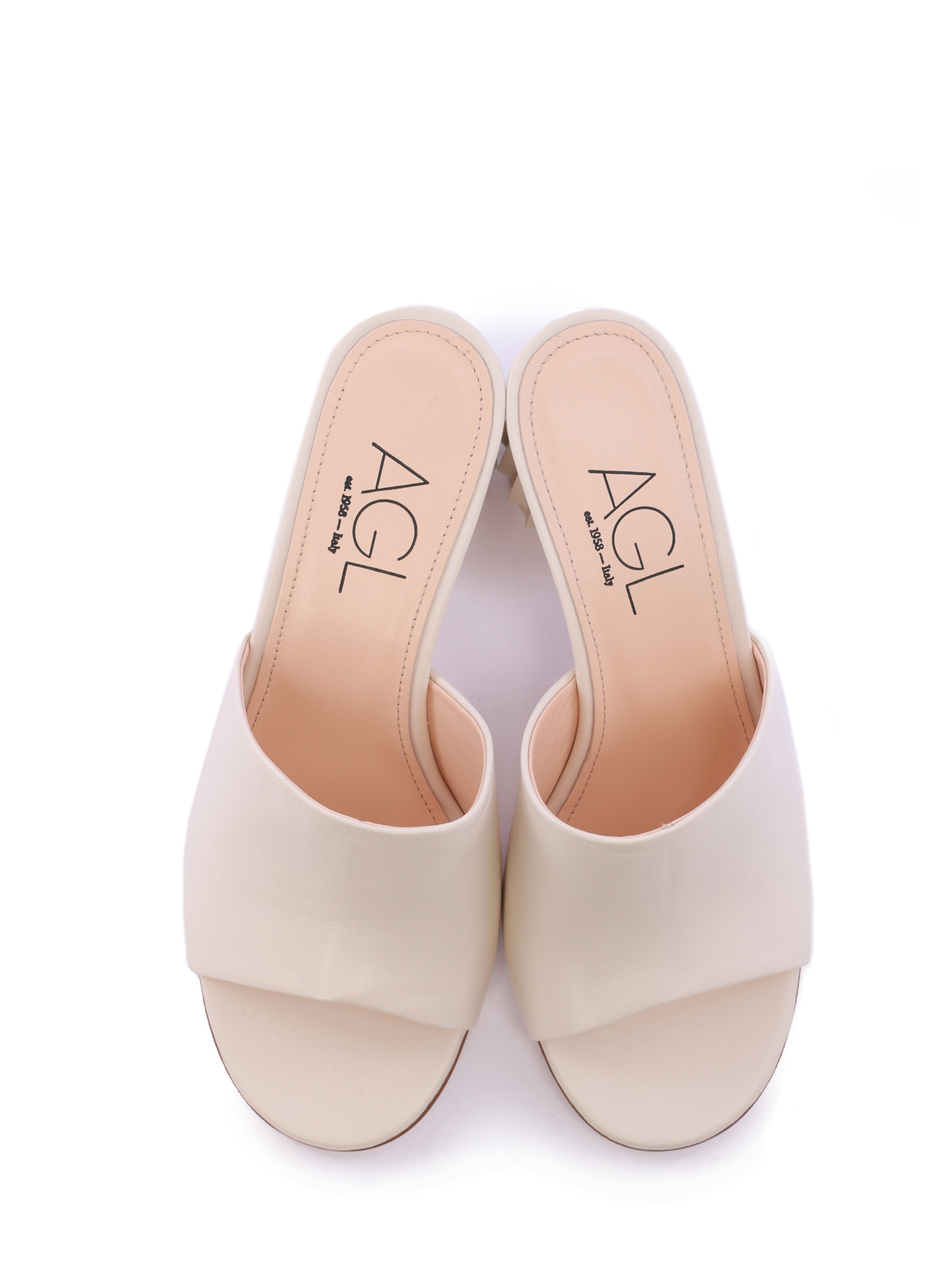Мюли AGL D684003PCKB074 G125 белые женские на устойчивом каблуке — купить в интернет-магазине Verdistore