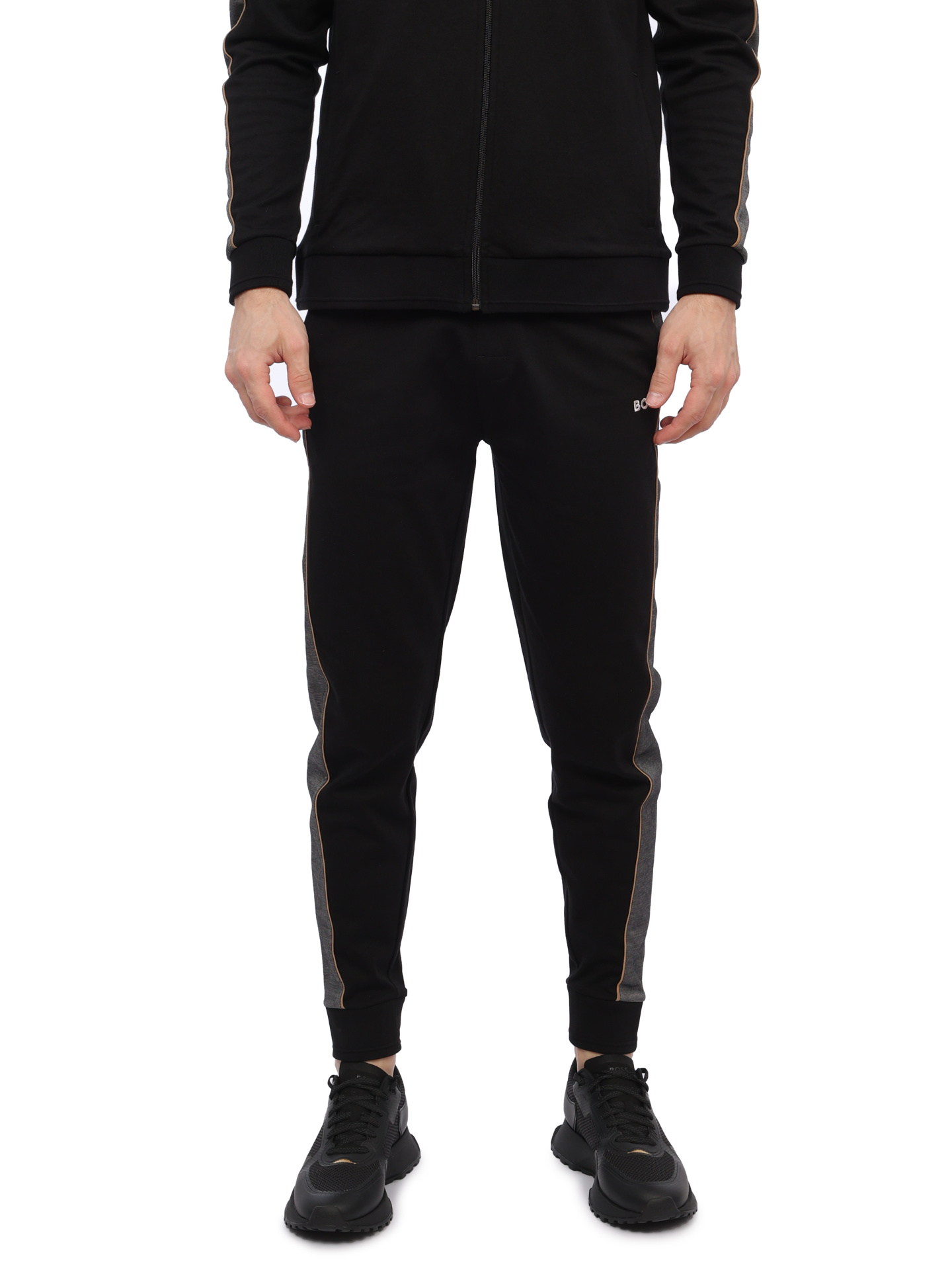 Костюм спортивный Boss 50511040 001 черный мужской с лампасами — купить в интернет-магазине Verdistore