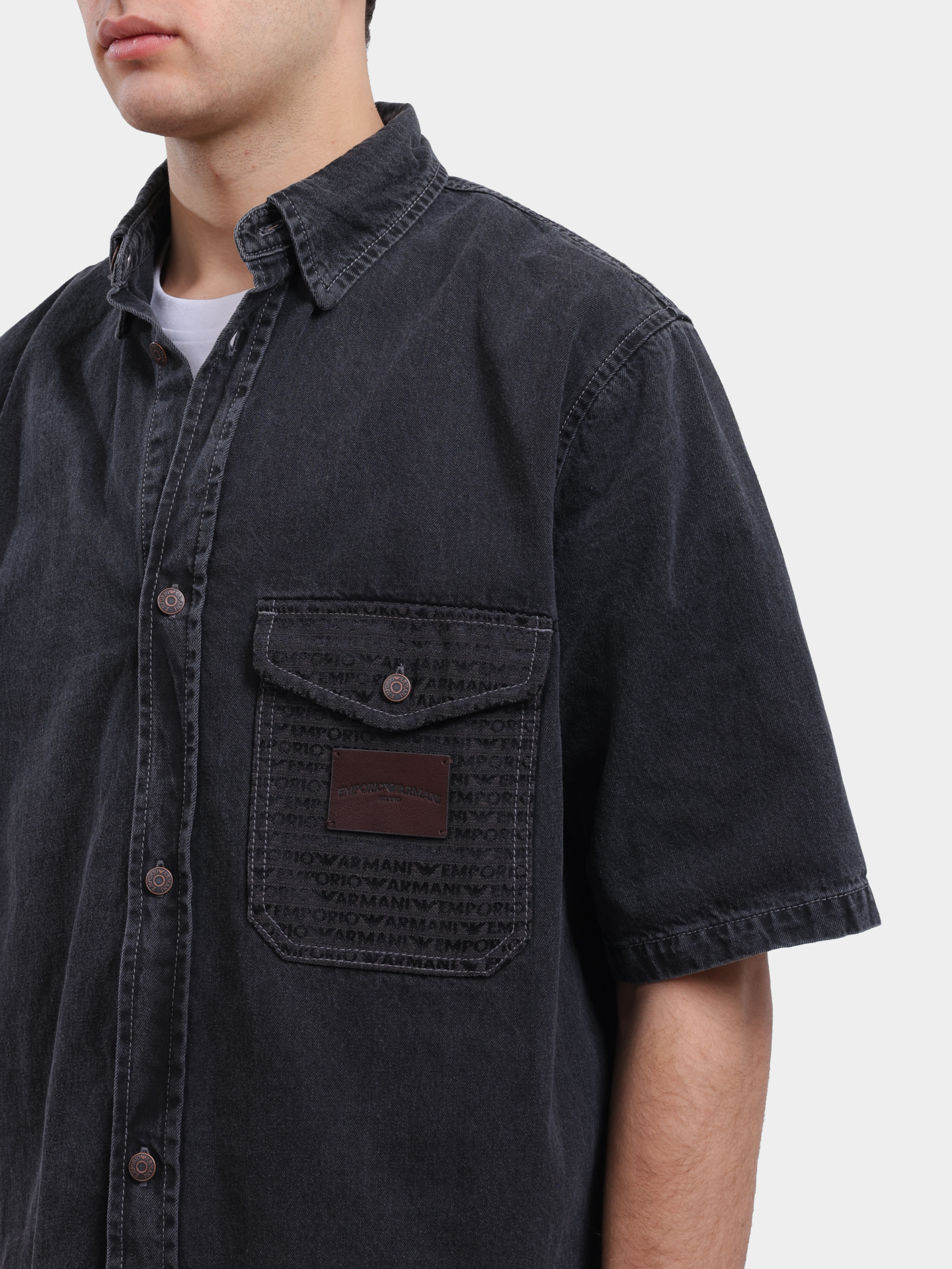 Рубашка Emporio Armani EM003372 AF18695 M8001 джинсовая мужская — купить в интернет-магазине Verdistore