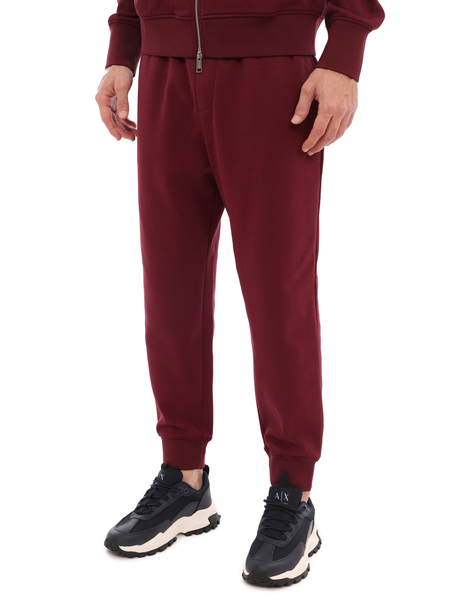 Брюки спортивные Armani Exchange 6LZPJA ZJXFZ 1440 бордовые мужские с манжетами — купить в интернет-магазине Verdistore