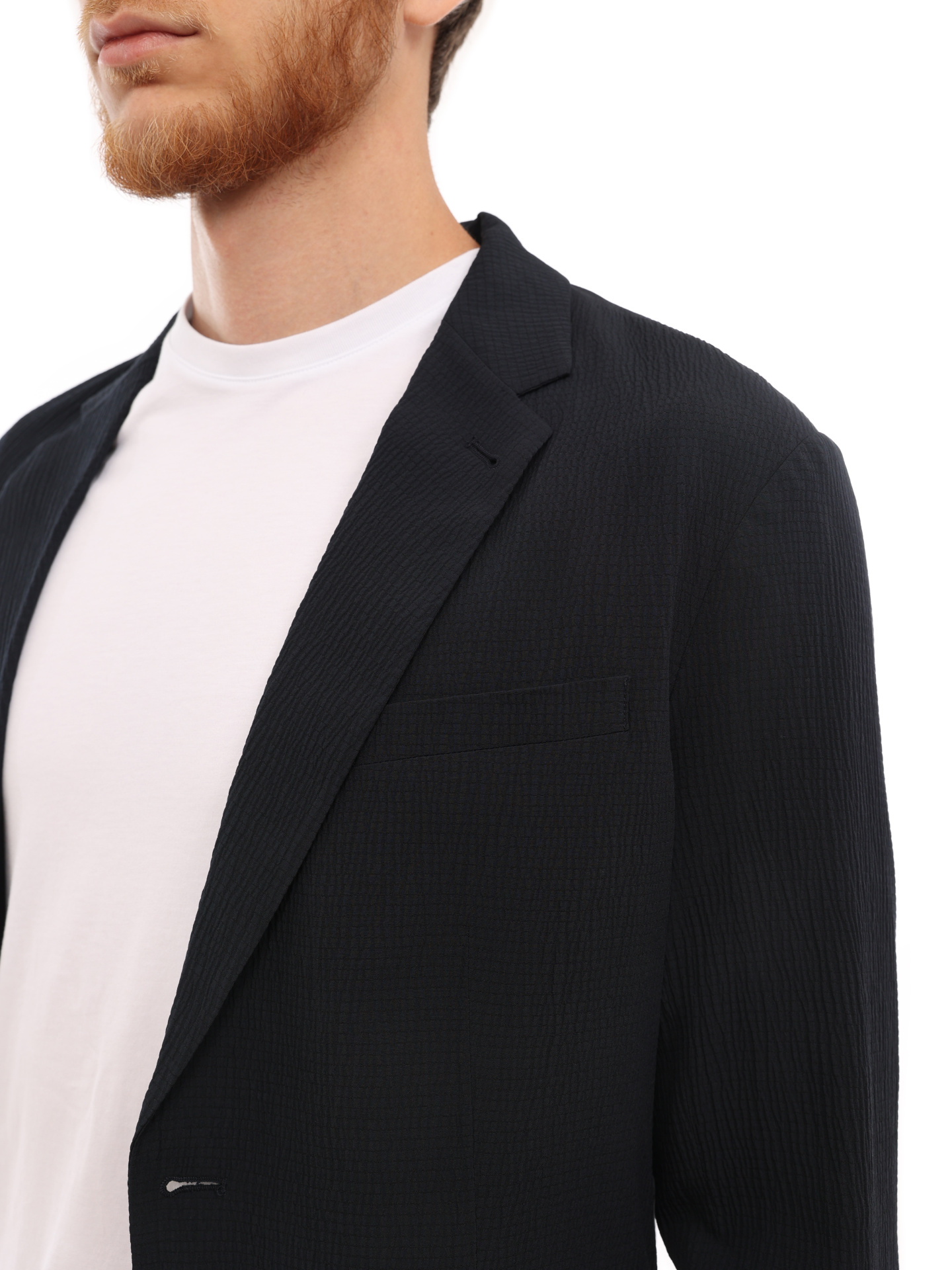 Пиджак Armani Exchange 3LZG45 ZNN5Z 1510 темно-синий мужской из фактурной ткани — купить в интернет-магазине Verdistore