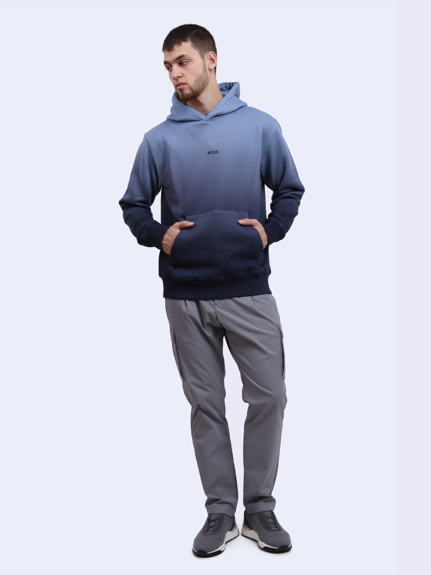 Худи Boss 50520408 464 хлопковое мужское с градиентом — купить в интернет-магазине Verdistore