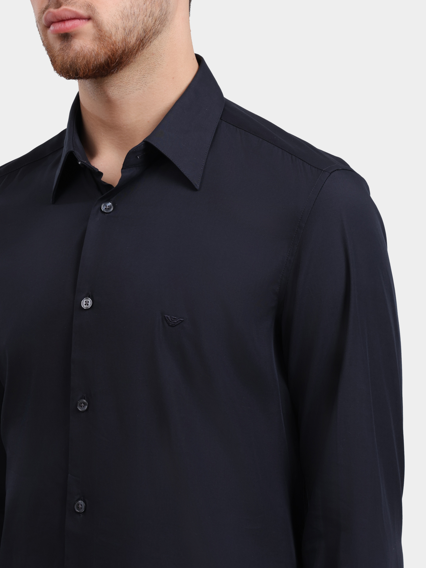 Рубашка Emporio Armani EM001537 AF14214 UB118 темно-синяя мужская — купить в интернет-магазине Verdistore