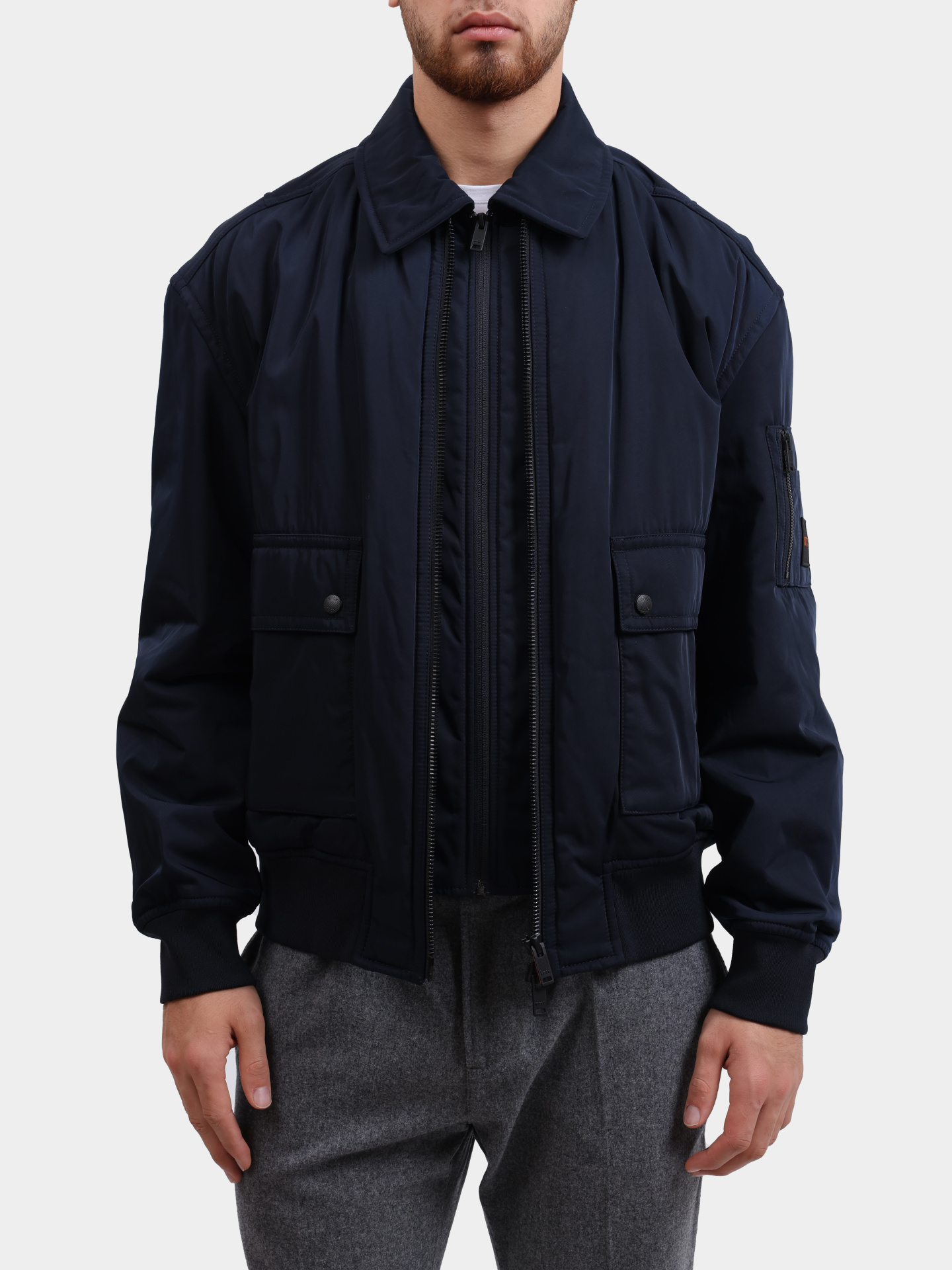 Бомбер Boss 50543492 404 темно-синий мужской — купить в интернет-магазине Verdistore