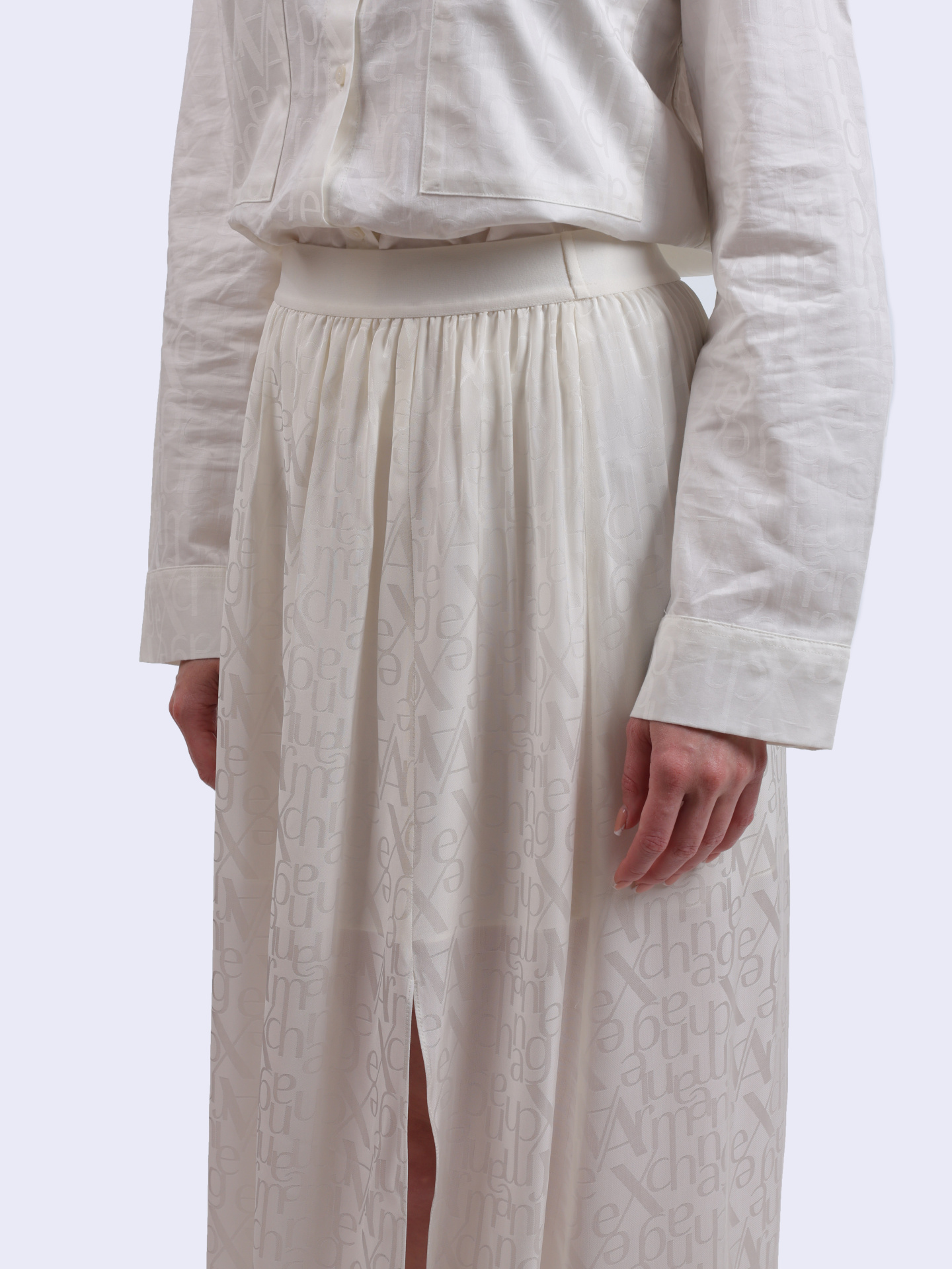 Юбка Armani Exchange XW000348 AF10842 F0015 белая женская с разрезом — купить в интернет-магазине Verdistore