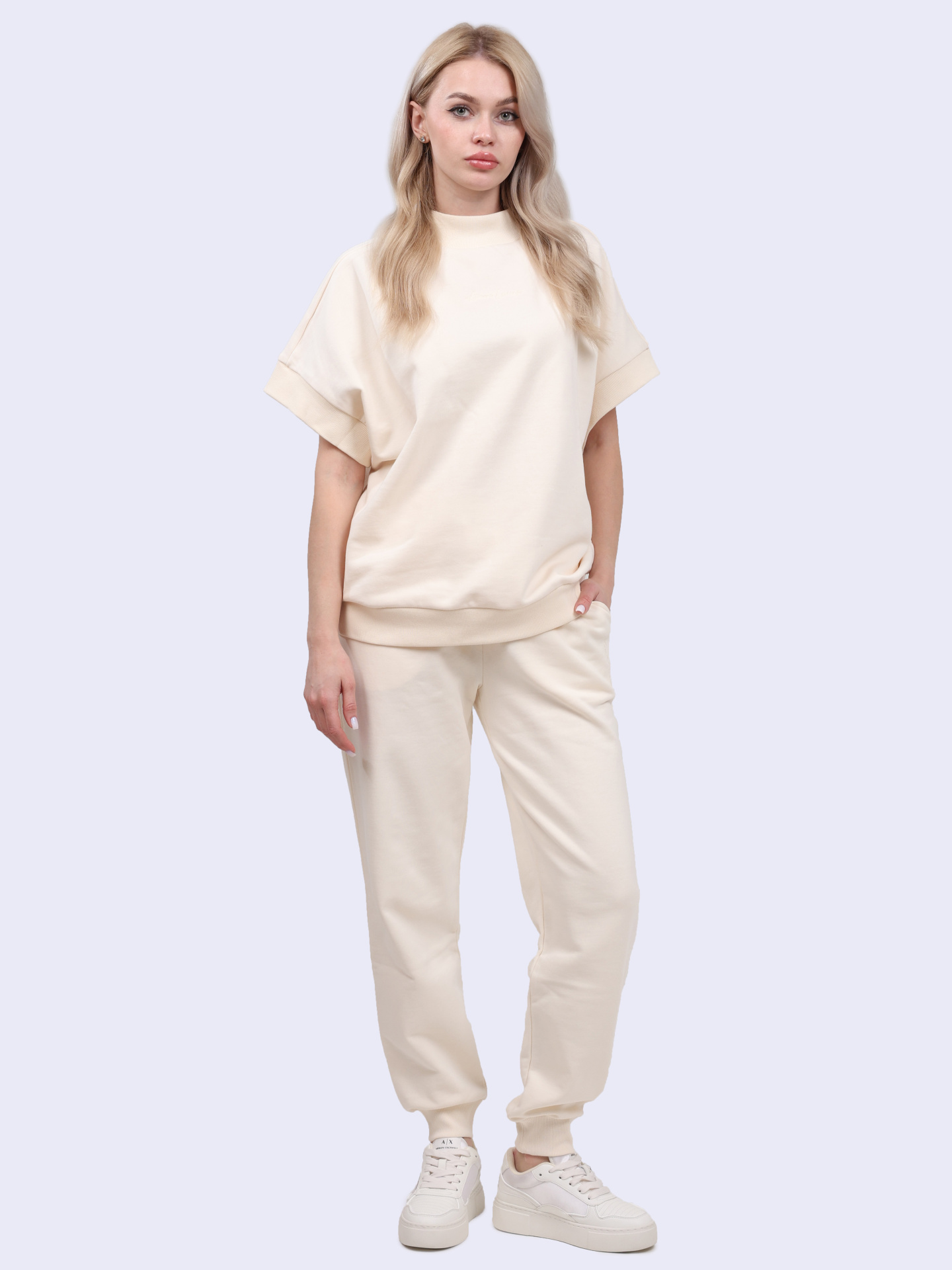 Свитшот Armani Exchange 6DYM73 YJEEZ 1130 белый женский спортивный — купить в интернет-магазине Verdistore