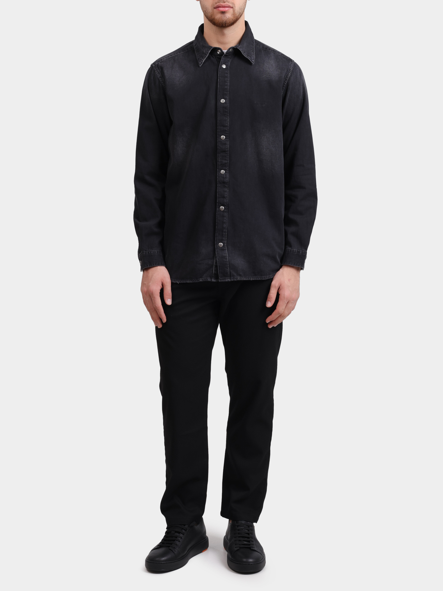 Рубашка Diesel A035340DBDC02 черная мужская прямого кроя — купить в интернет-магазине Verdistore