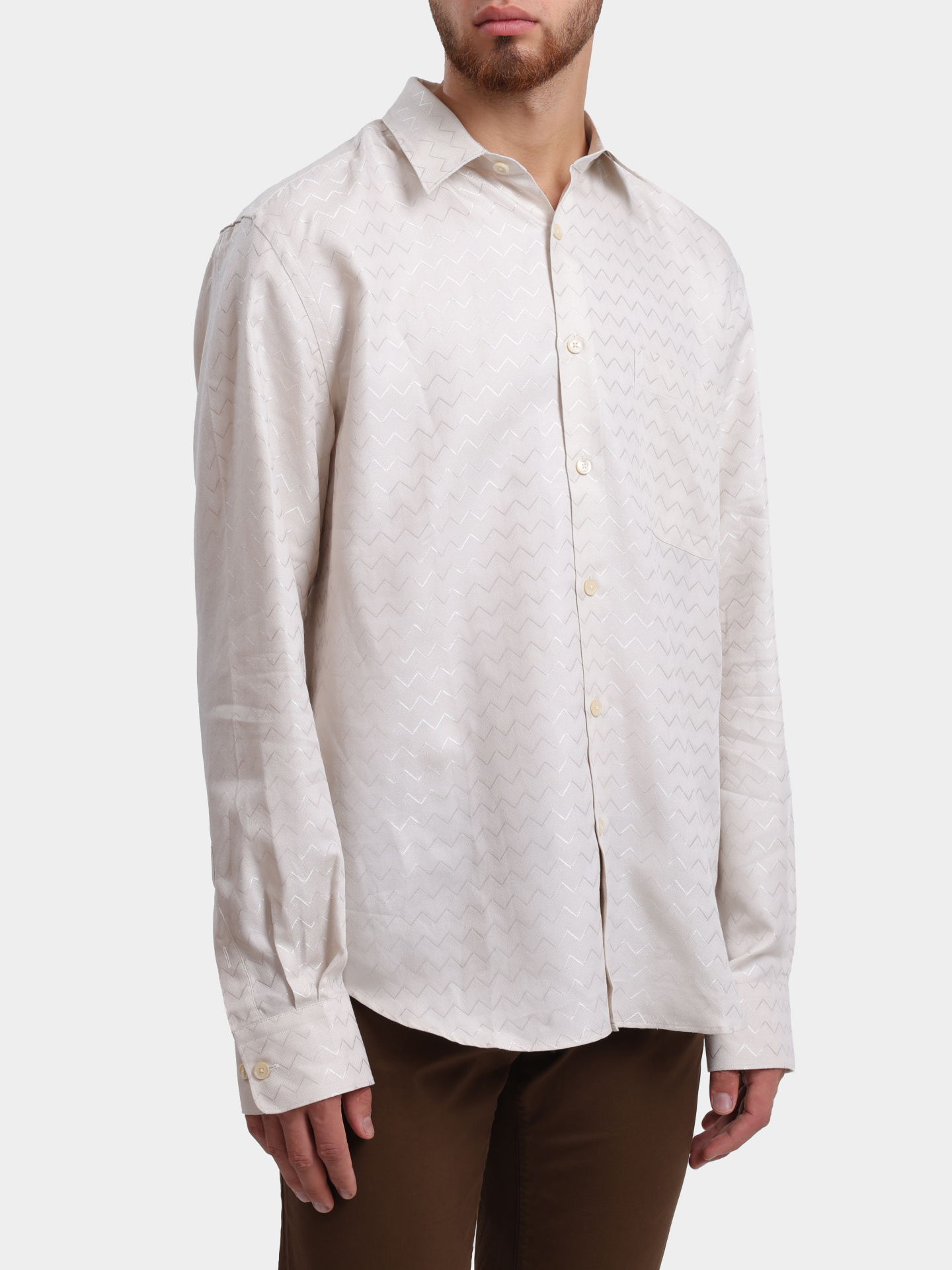 Рубашка MISSONI US25SJ0H BW00VA 30905 бежевая мужская — купить в интернет-магазине Verdistore