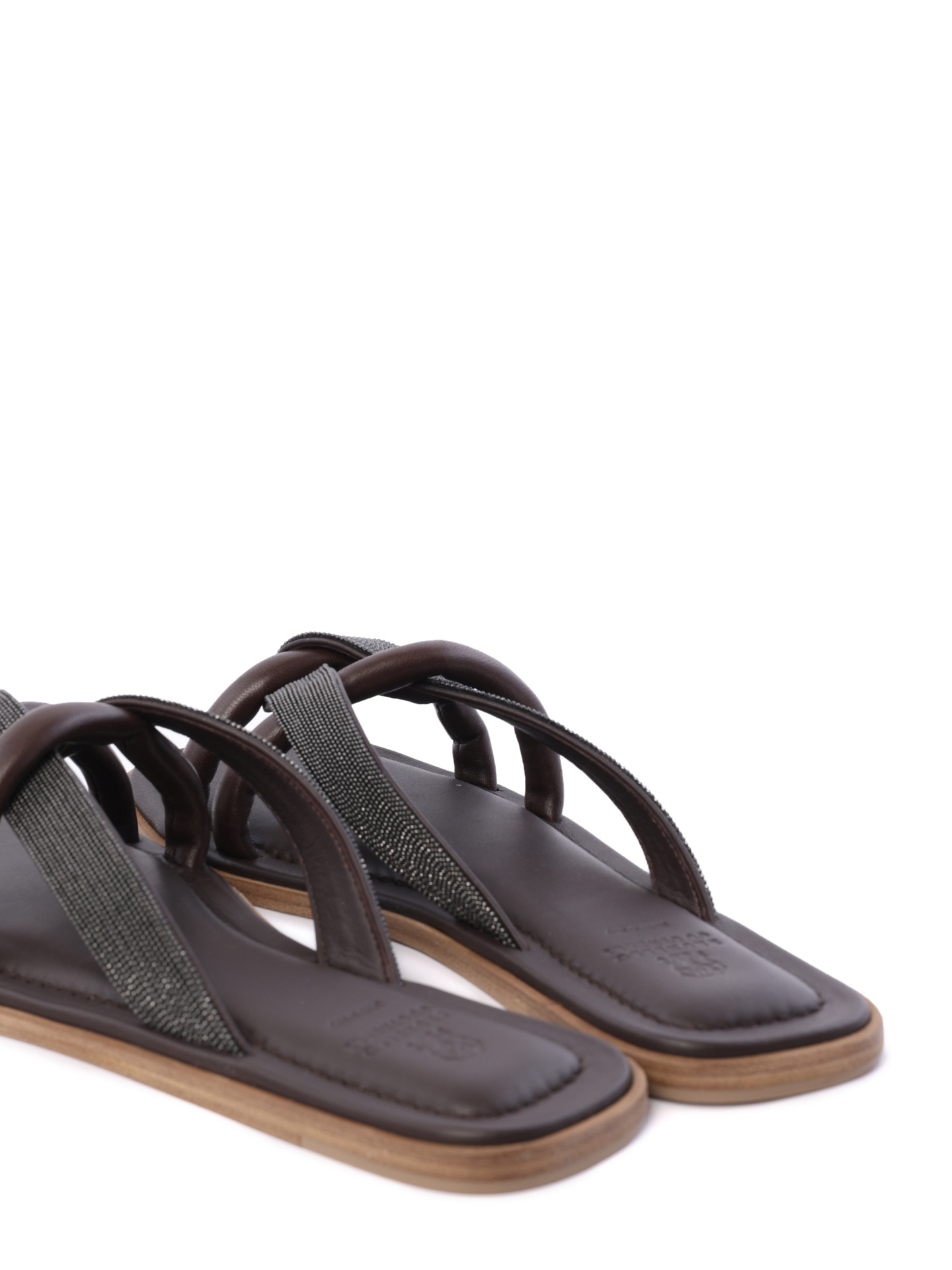 Тапки Brunello Cucinelli MZNACB1109 C8279 кожаные женские — купить в интернет-магазине Verdistore