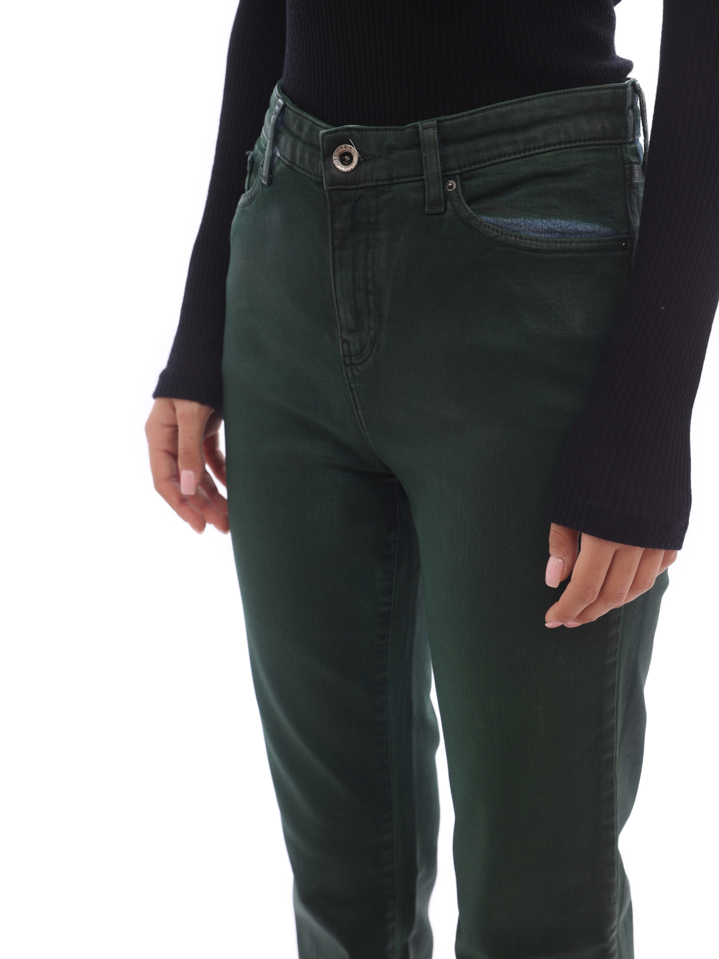 Джинсы Armani Exchange 6GYJ06 1844 зеленые женские прямого кроя — купить в интернет-магазине Verdistore