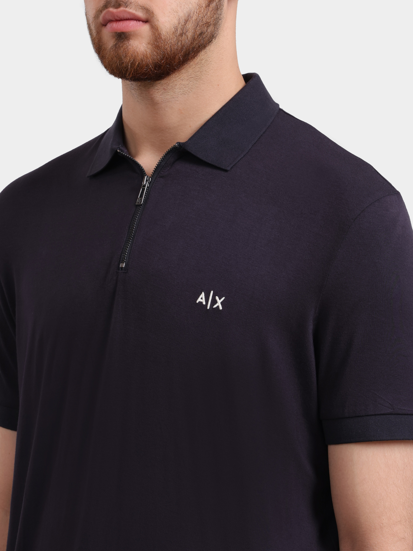 Поло Armani Exchange XM002372 AF21936 UB101 темно-синее мужское на молнии — купить в интернет-магазине Verdistore
