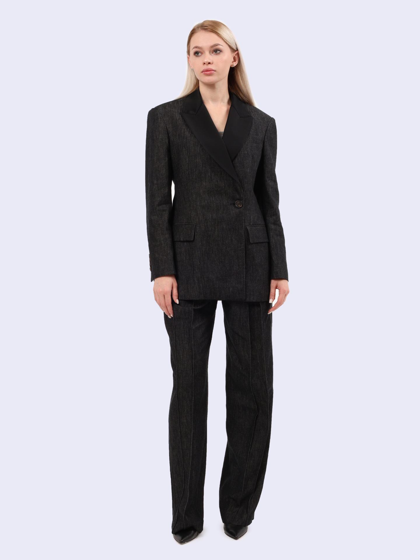 Брюки Brunello Cucinelli MB125P5952 C002 черные женские из денима — купить в интернет-магазине Verdistore