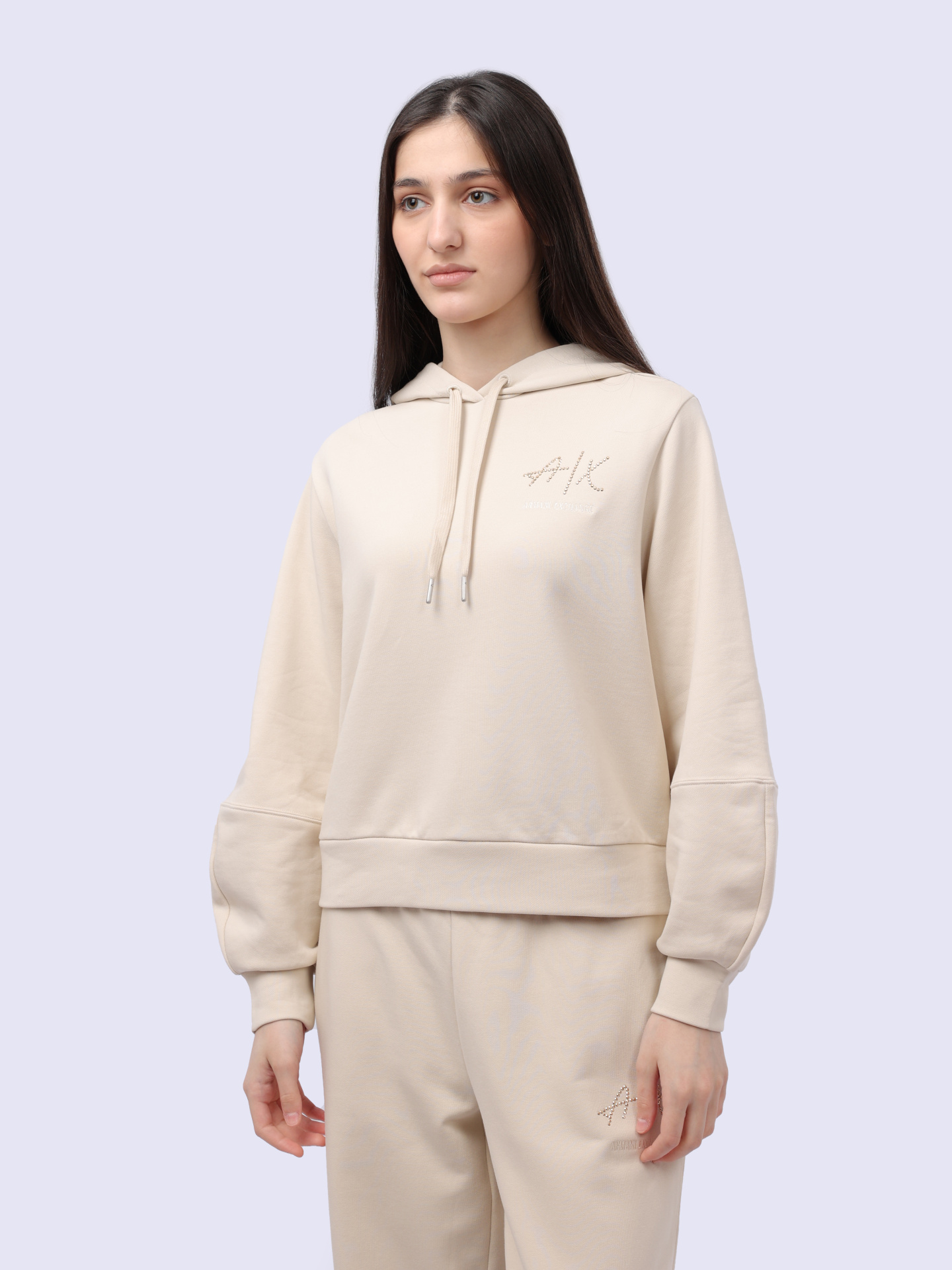 Худи Armani Exchange 3DYM12 YJFFZ 1787 бежевое женское — купить в интернет-магазине Verdistore