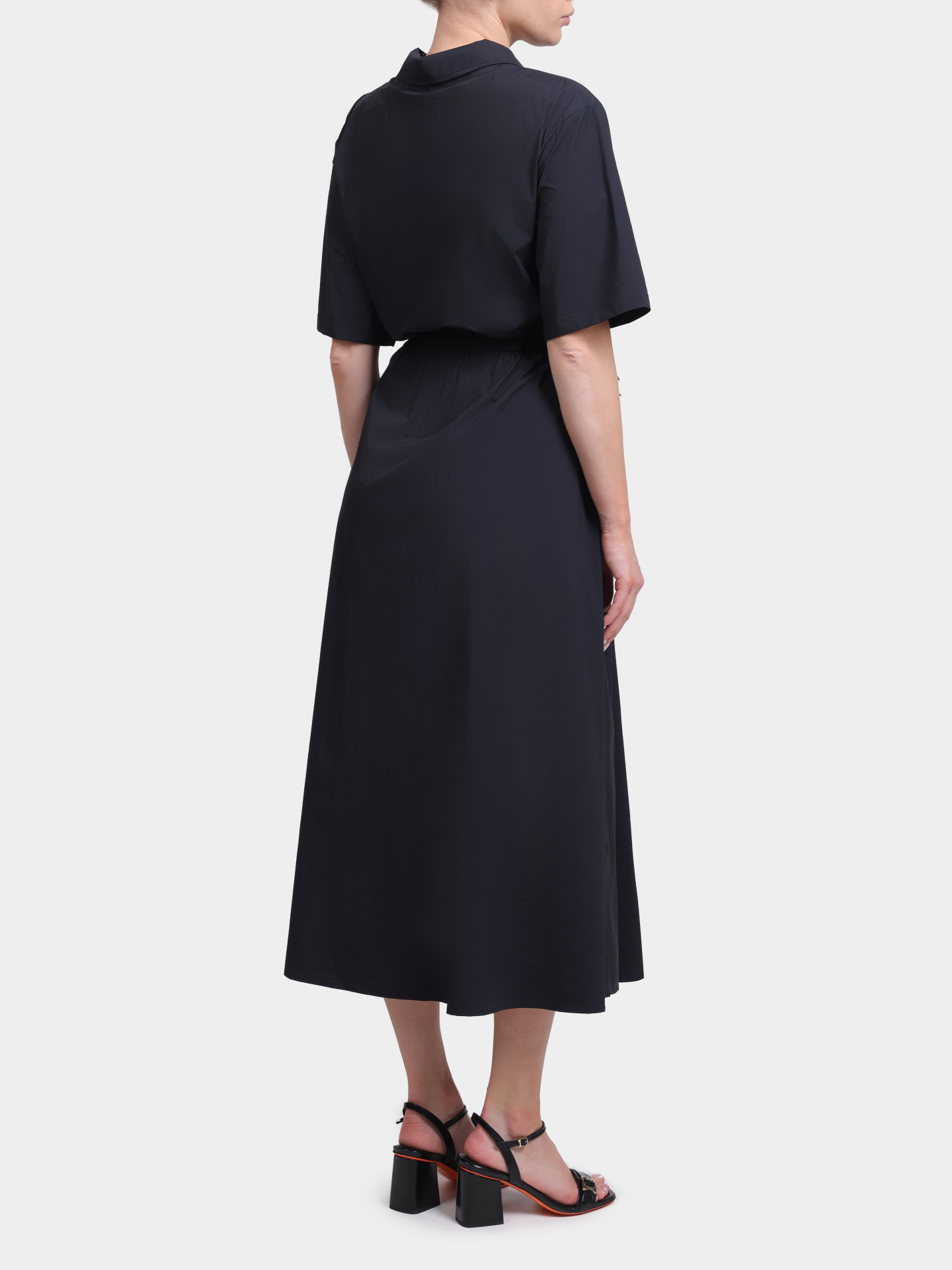 Платье Herno AB000061D 12431SZ 9300 черное женское с поясом на кулиске  — купить в интернет-магазине Verdistore