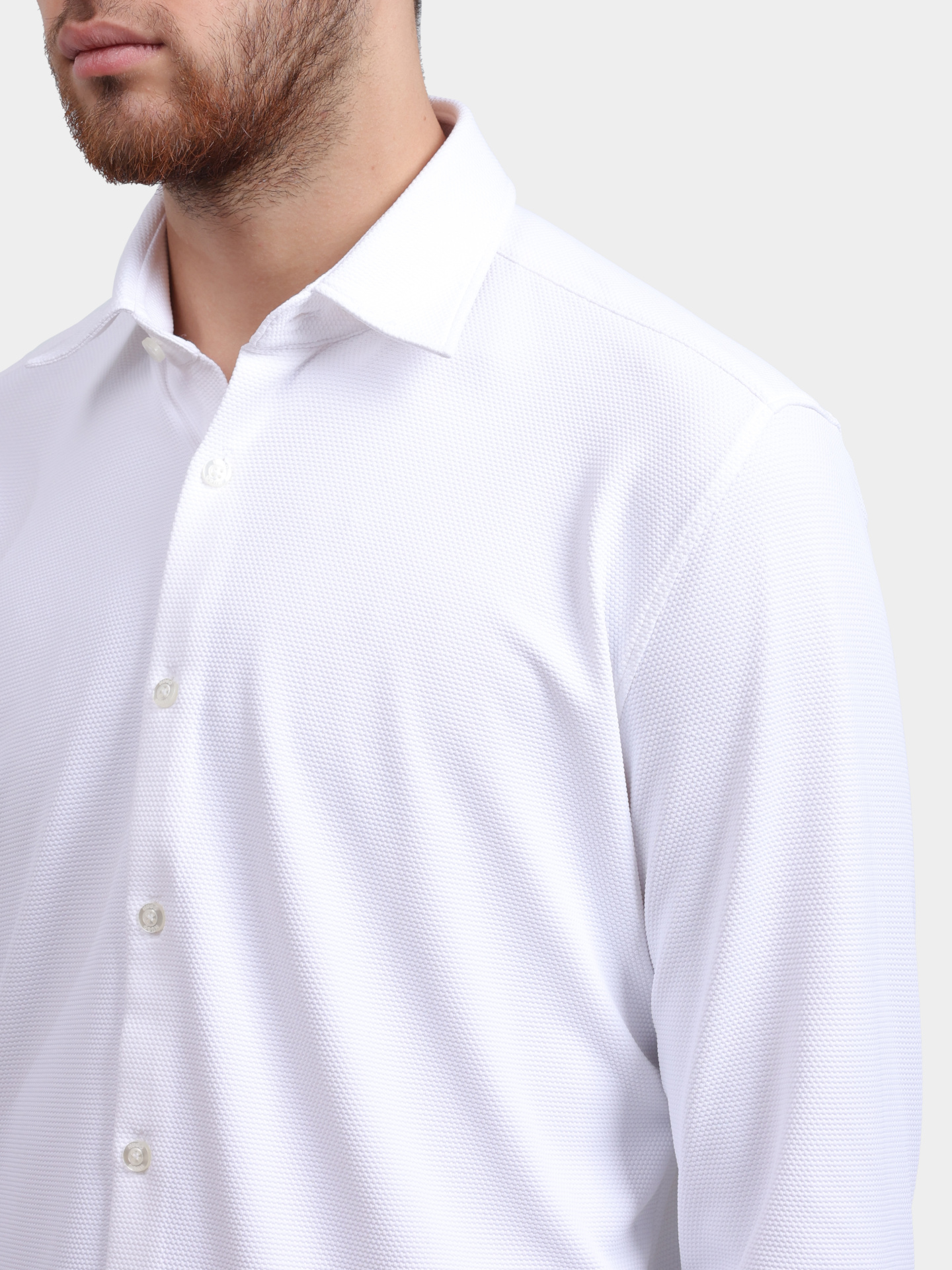 Рубашка Hugo Ermo 10273600 01 белая мужская с текстурой — купить в интернет-магазине Verdistore