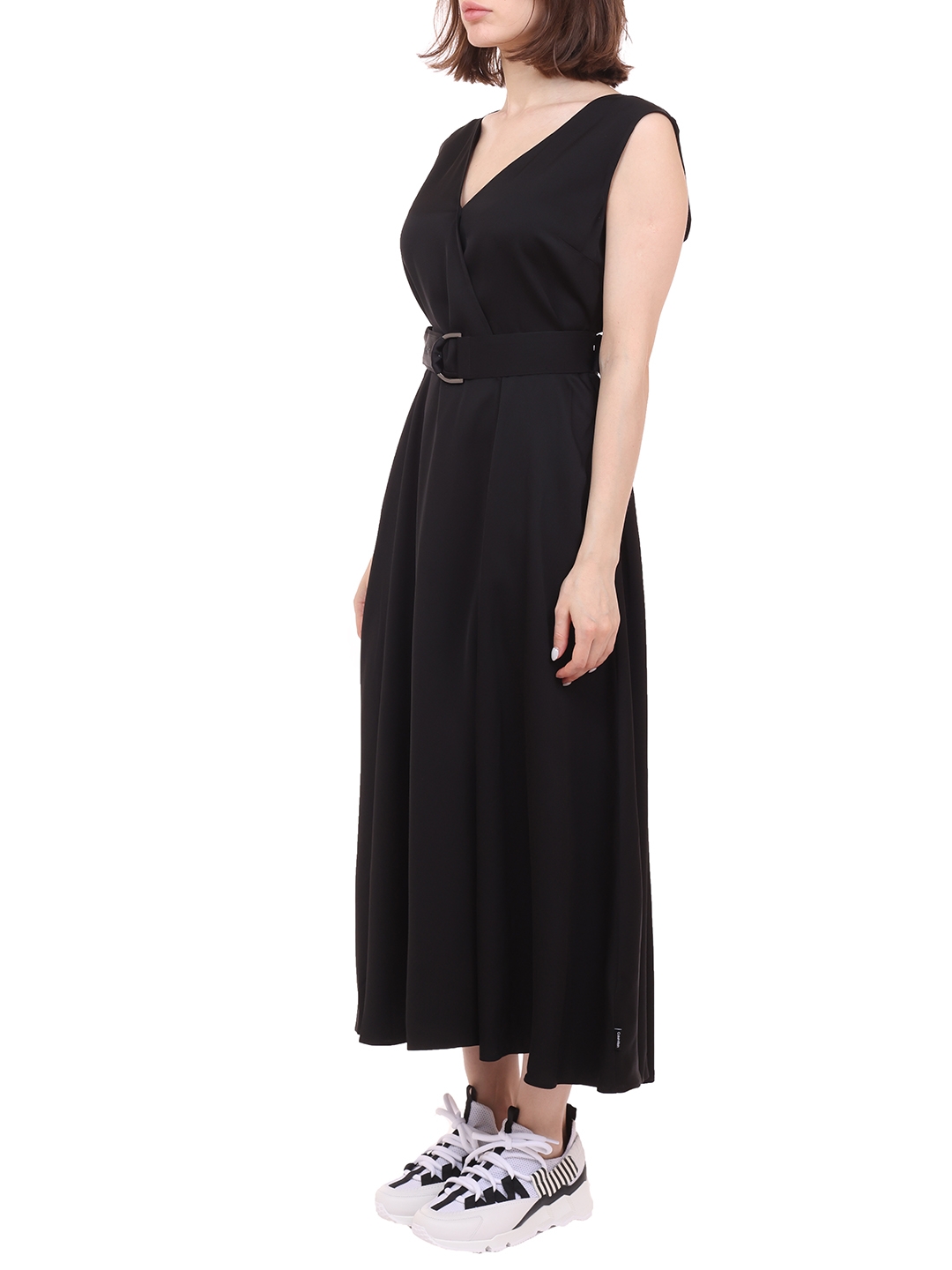 Платье Calvin Klein K20K202849BEH черное женское с поясом — купить в интернет-магазине Verdistore