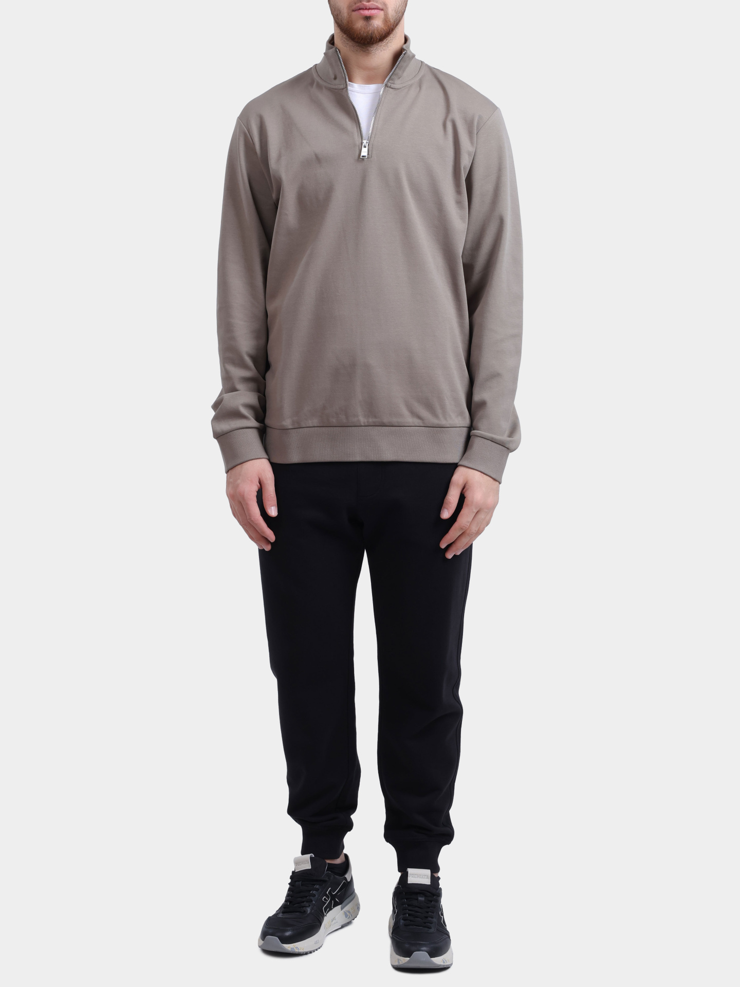 Свитшот Boss 50543887 245 бежевый мужской на молнии — купить в интернет-магазине Verdistore