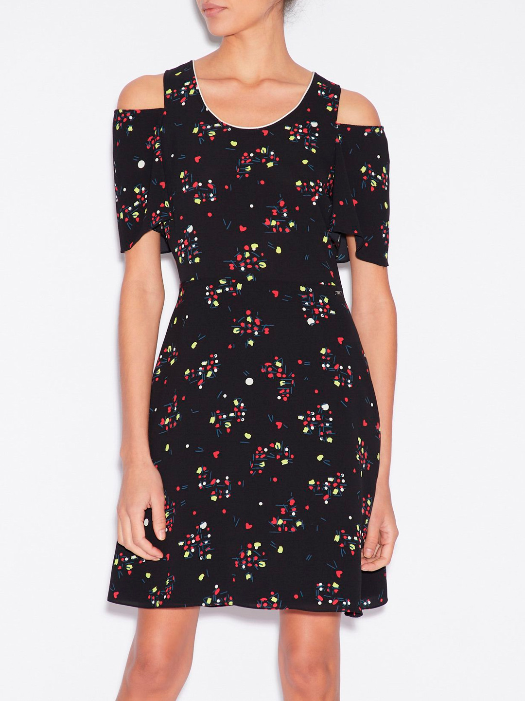 Платье Armani Exchange 3GYA18 черное женское с принтом  — купить в интернет-магазине Verdistore