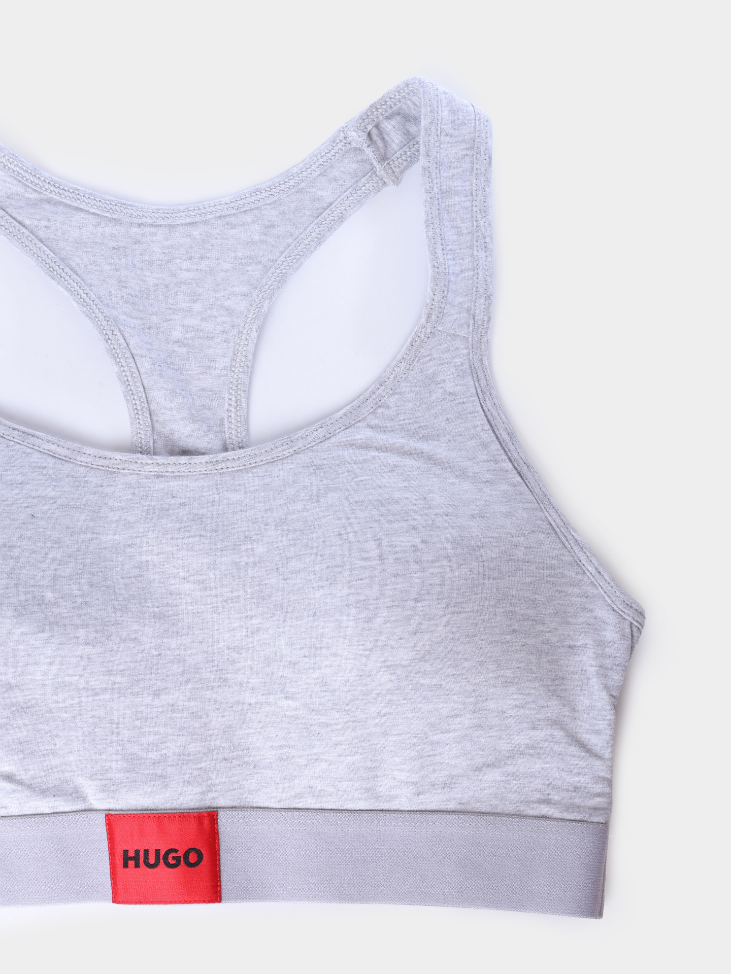Топ Hugo BRALETTE PAD.RED LAB 10241852 01 50495869 033 спортивный женский серый — купить в интернет-магазине Verdistore
