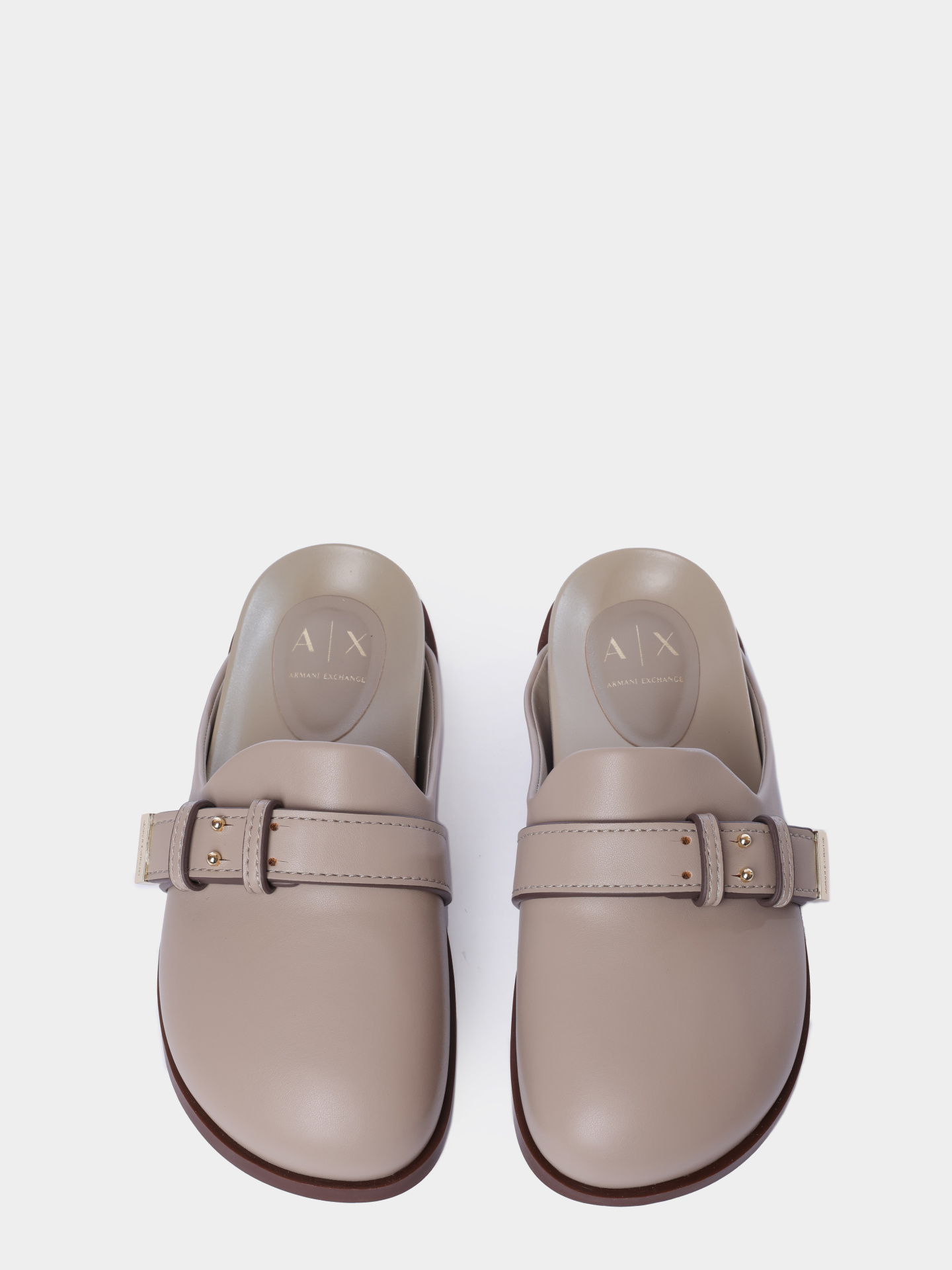 Сабо Armani Exchange XW002577 AF21266 U6223 бежевые женские — купить в интернет-магазине Verdistore