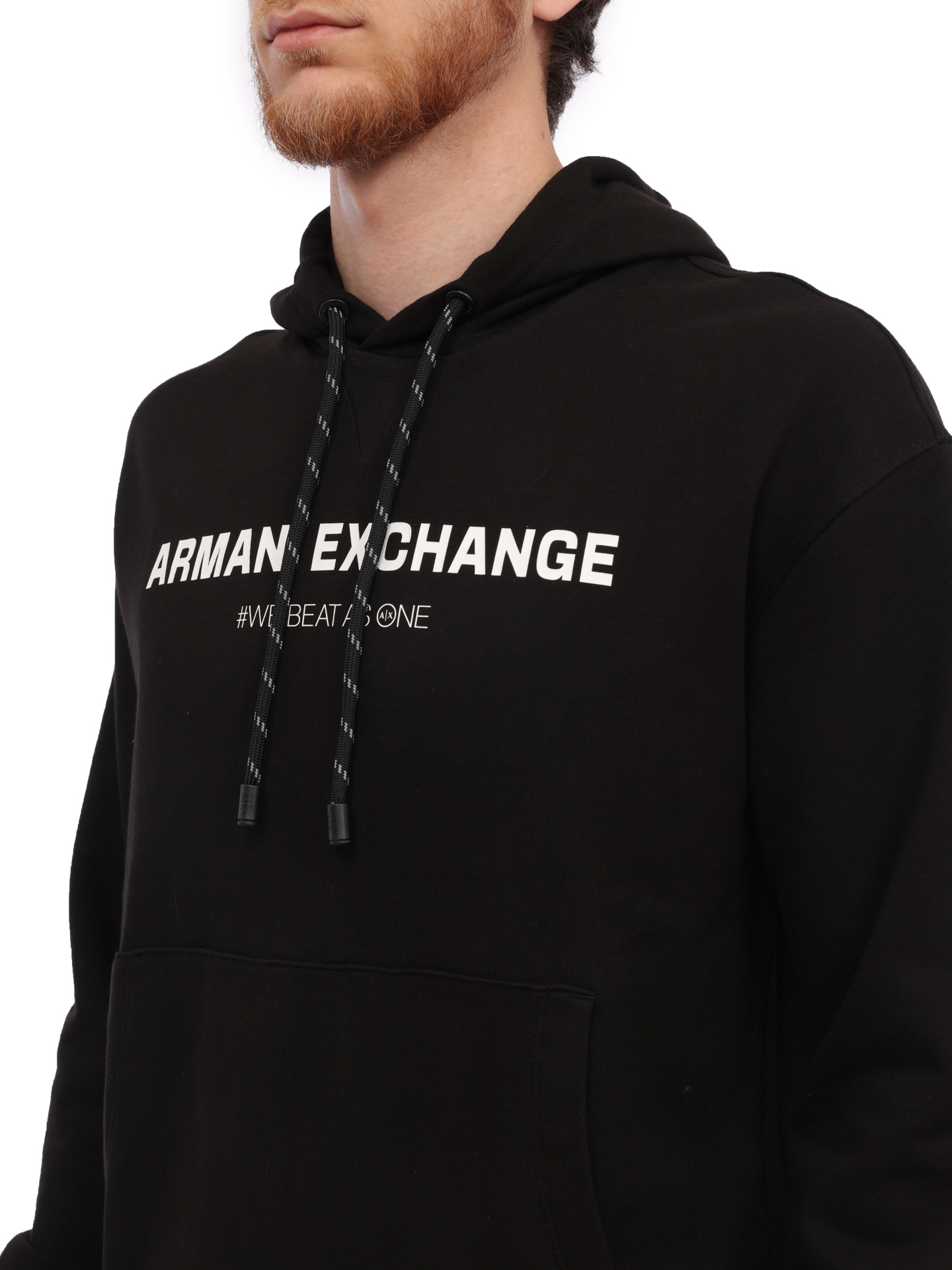 Худи Armani Exchange 6RZMHF ZJDGZ 1200 черное мужское с капюшоном — купить в интернет-магазине Verdistore