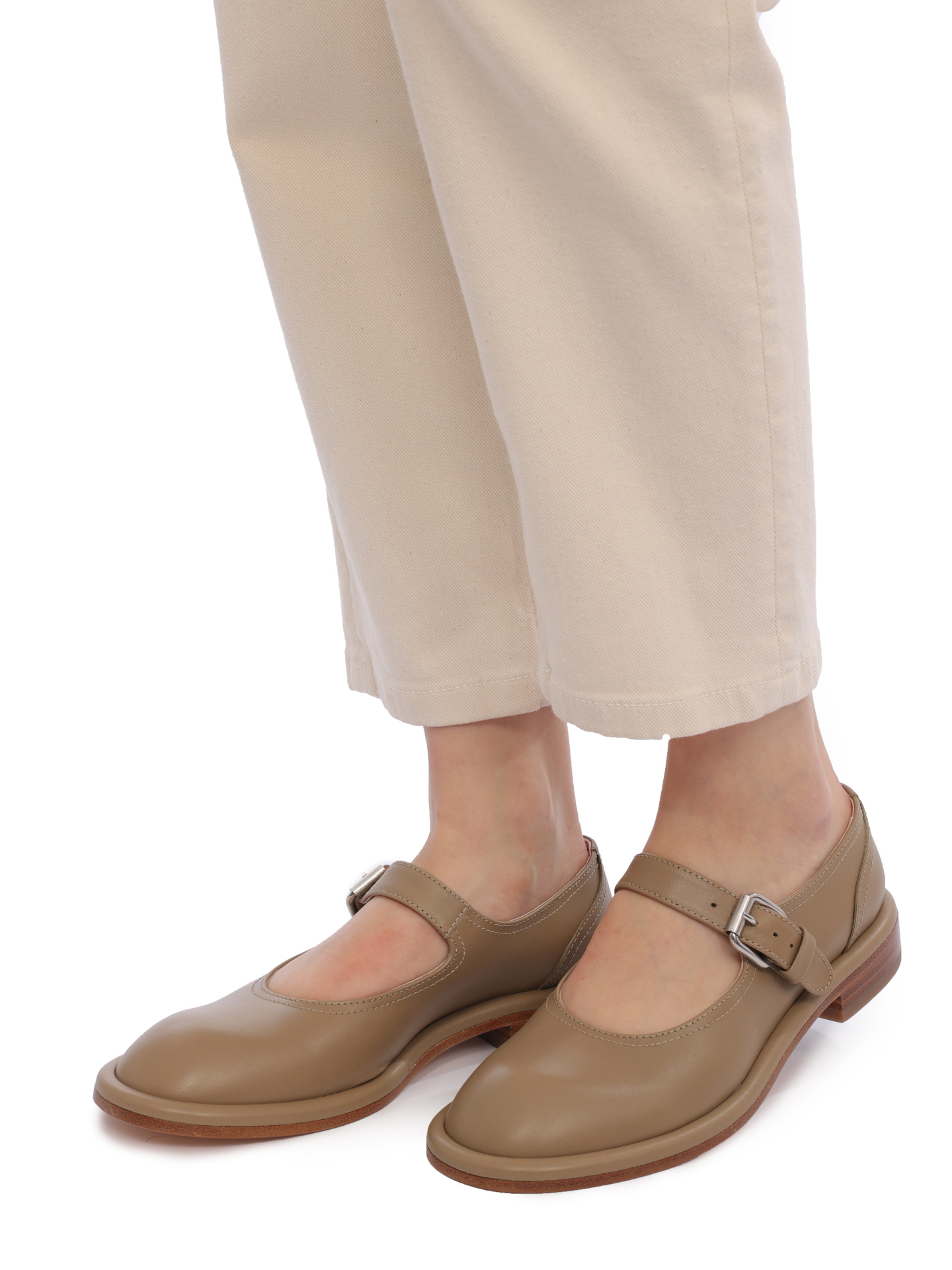 Туфли AGL D763003PCWALDI 0411 хаки женские с пряжкой — купить в интернет-магазине Verdistore