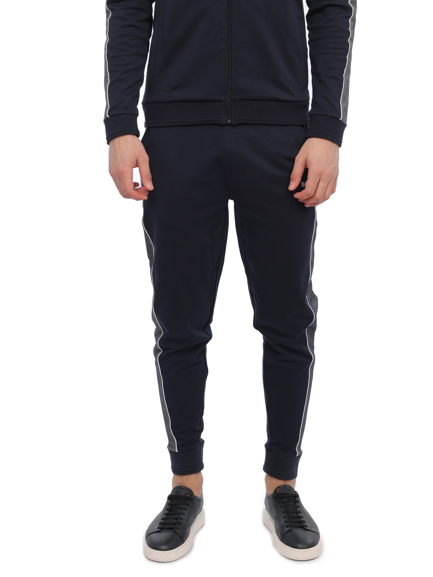 Костюм спортивный Boss 50511040 403 темно-синий мужской с лампасами — купить в интернет-магазине Verdistore