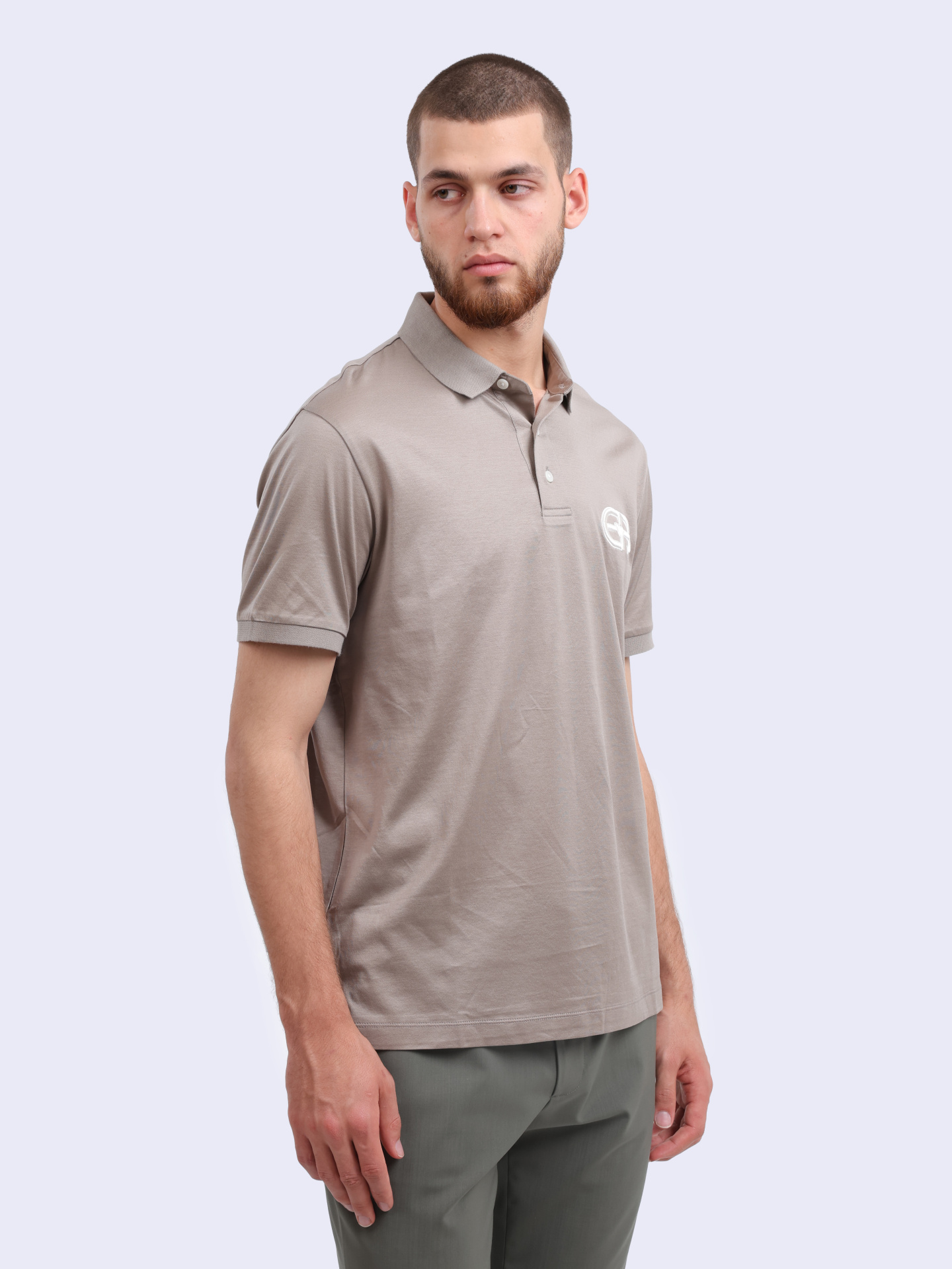Поло Emporio Armani 8N1FB6 1JUVZ 0643 бежевое мужское — купить в интернет-магазине Verdistore