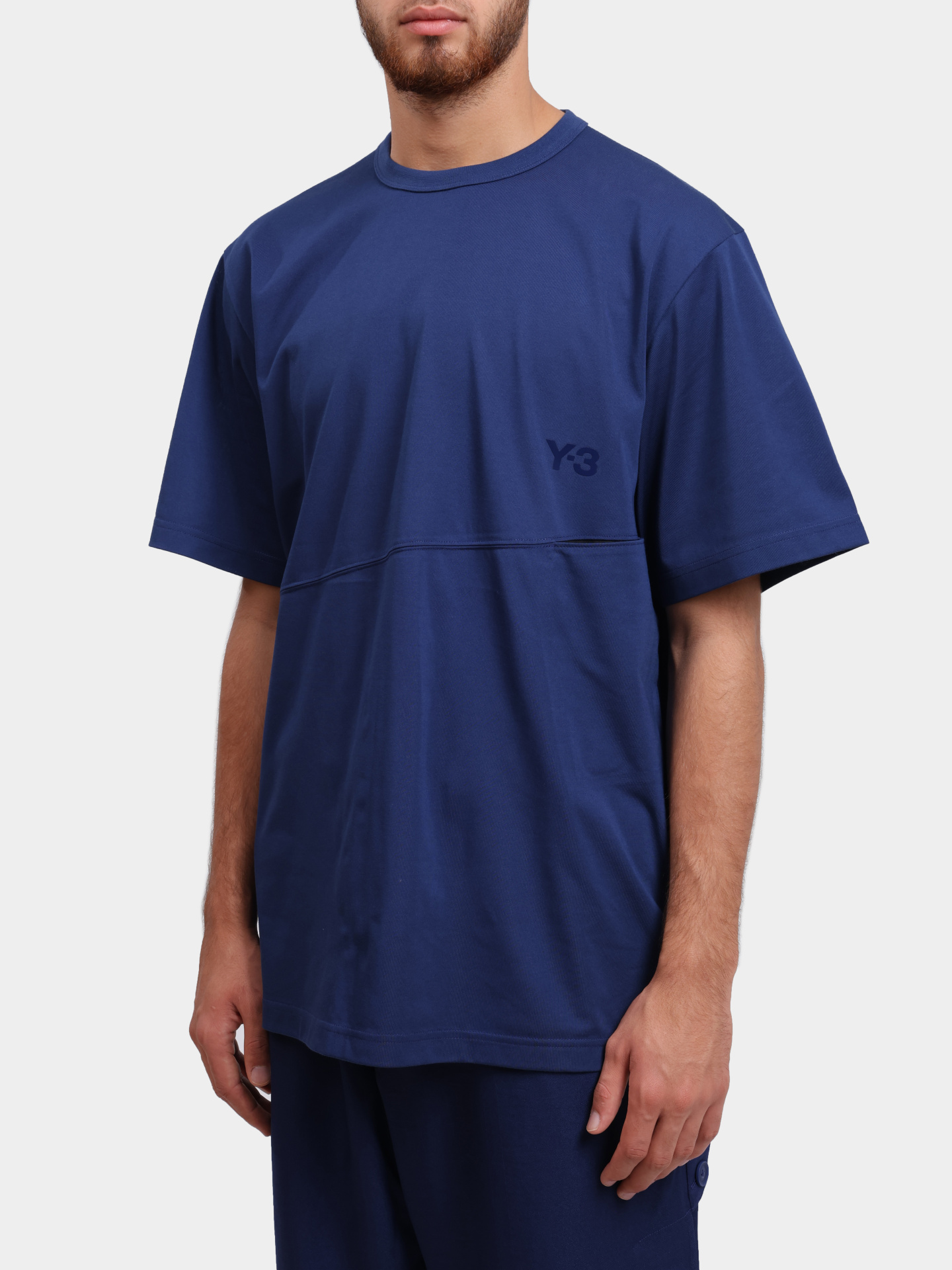 Футболка Y-3 JM3240 синяя мужская с логотипом — купить в интернет-магазине Verdistore