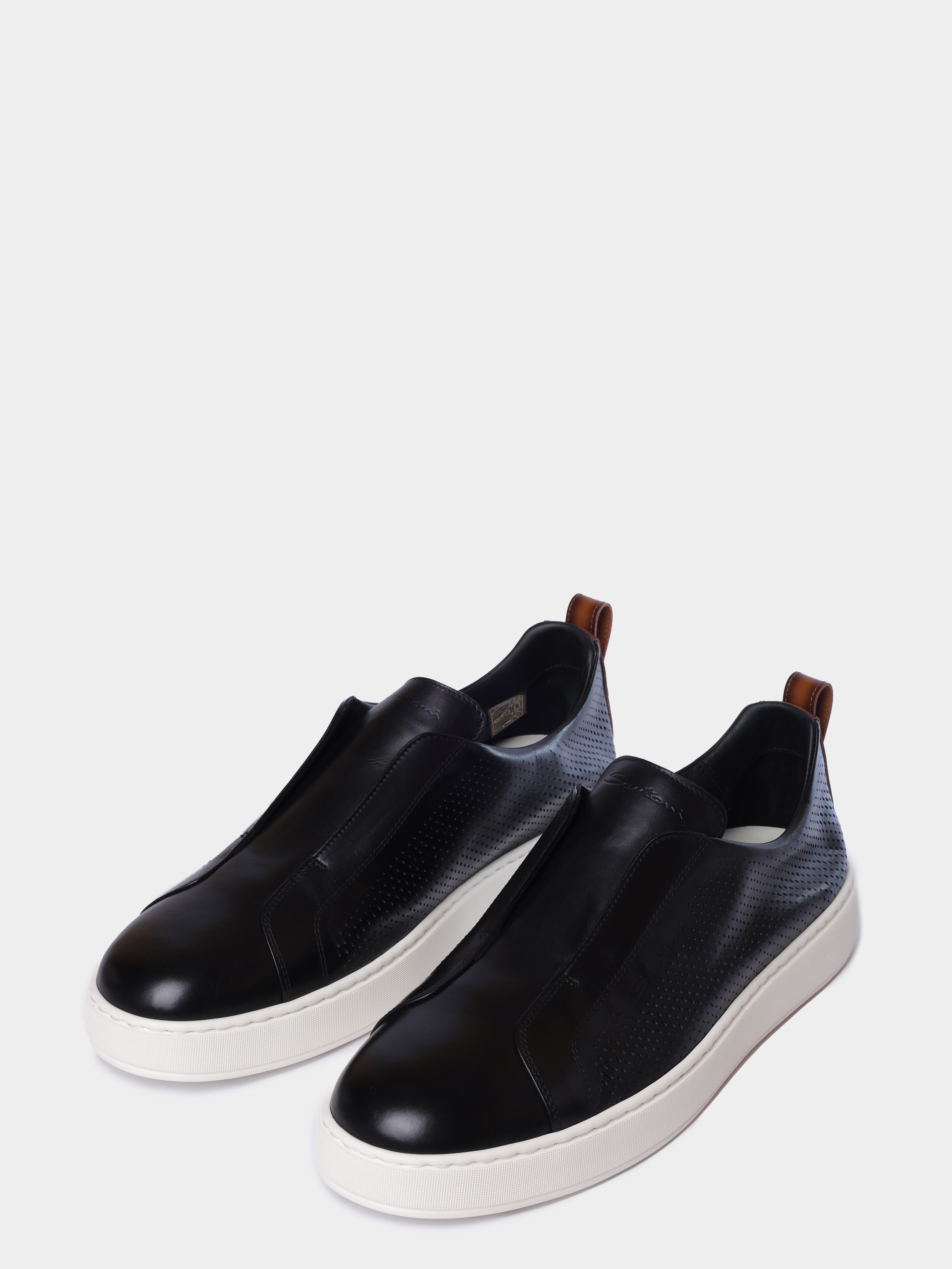Кеды Santoni MBCG22181BARTFIDN01 кожаные мужские с перфорацией — купить в интернет-магазине Verdistore
