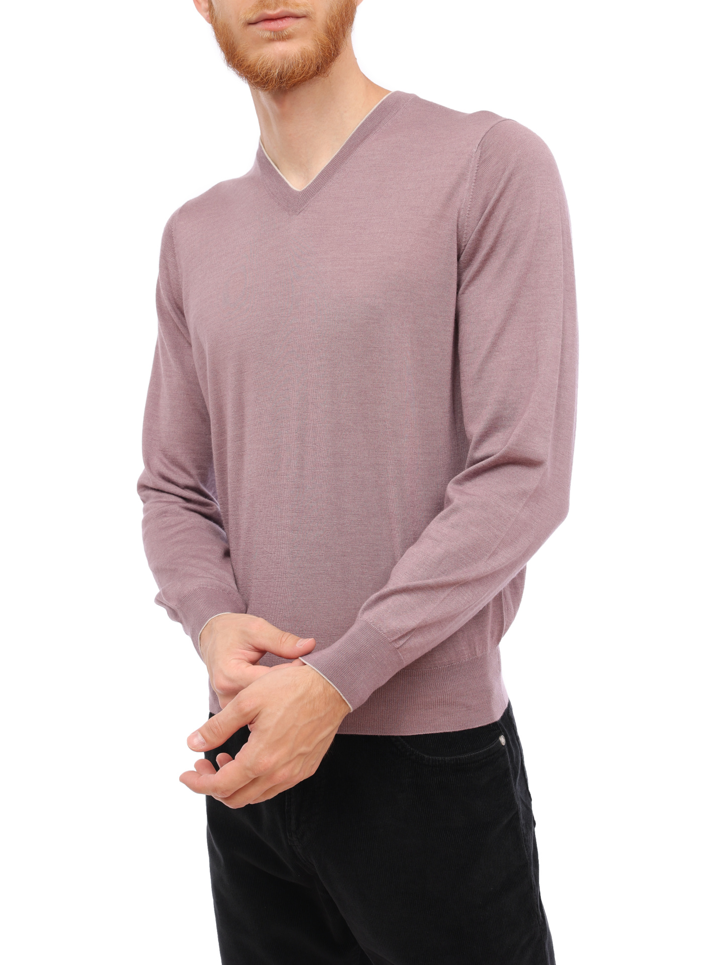 Джемпер Brunello Cucinelli M2300162 трикотажный мужской с V-вырезом — купить в интернет-магазине Verdistore