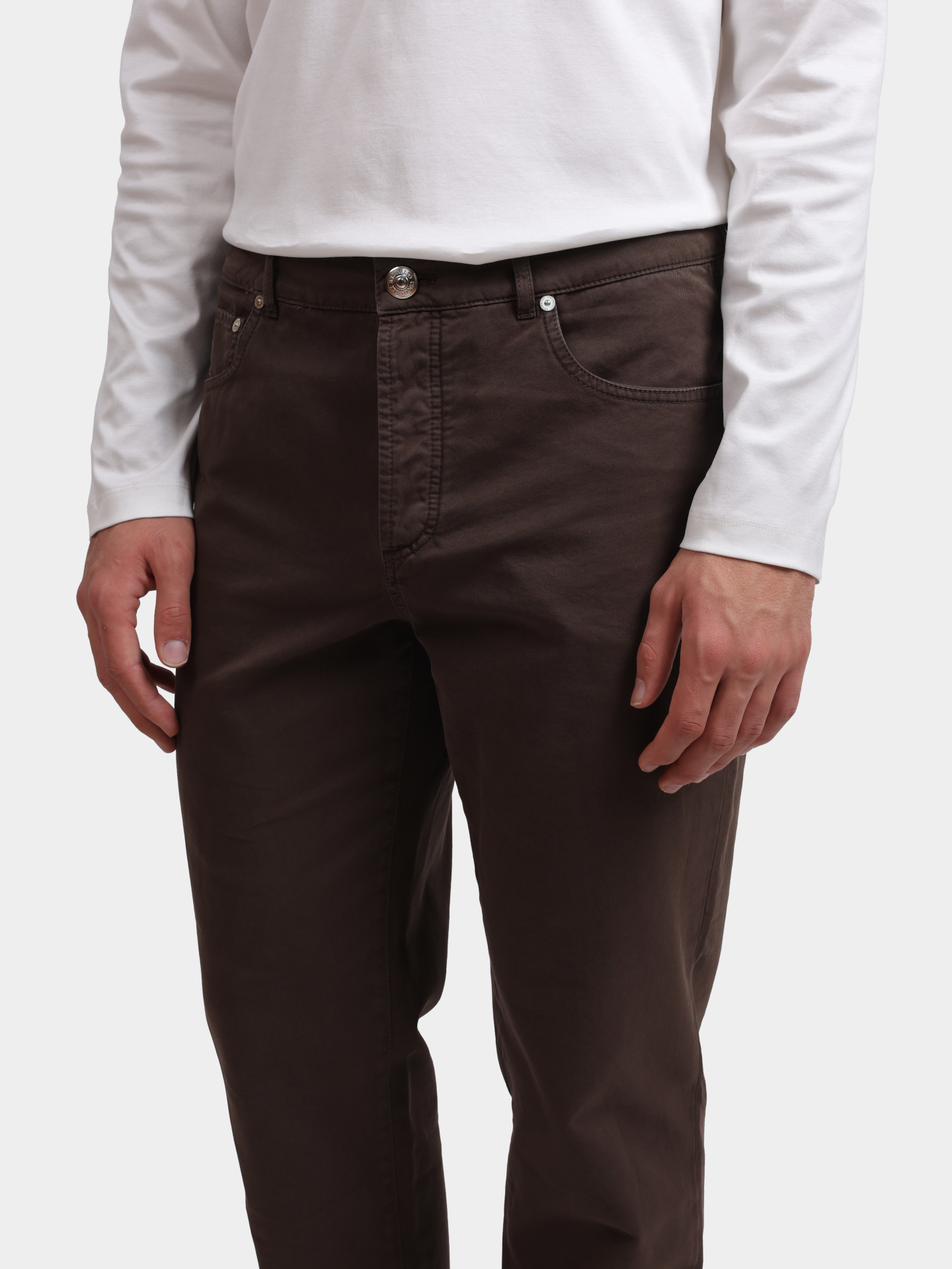 Джинсы Brunello Cucinelli M252UF1010 C6026 коричневые мужские — купить в интернет-магазине Verdistore