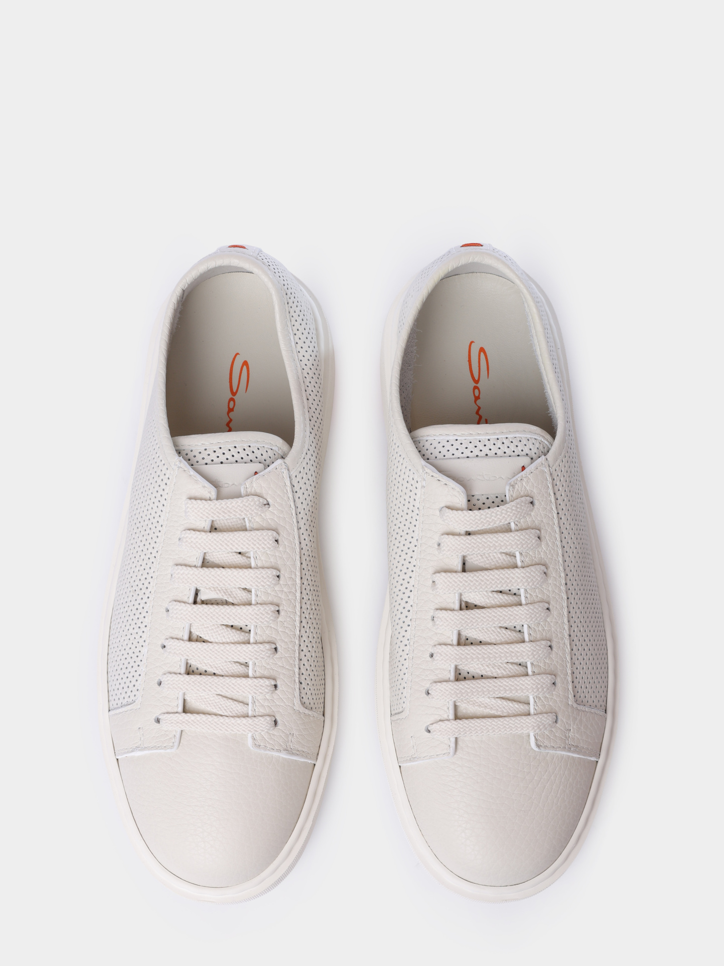 Кеды Santoni MBCG21443BARCDIKI50 белые мужские с перфорацией — купить в интернет-магазине Verdistore