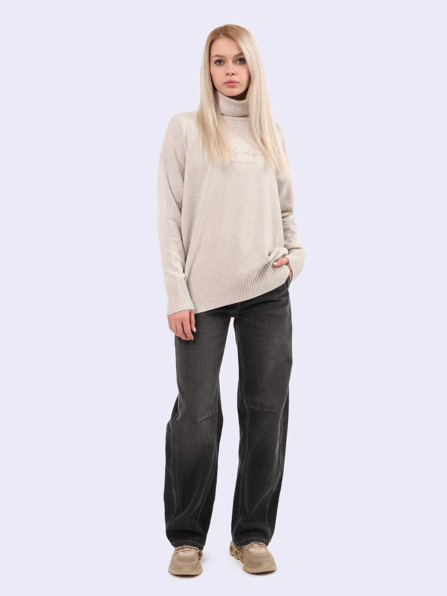 Джинсы Brunello Cucinelli MA095P5932 C8999 широкие женские — купить в интернет-магазине Verdistore