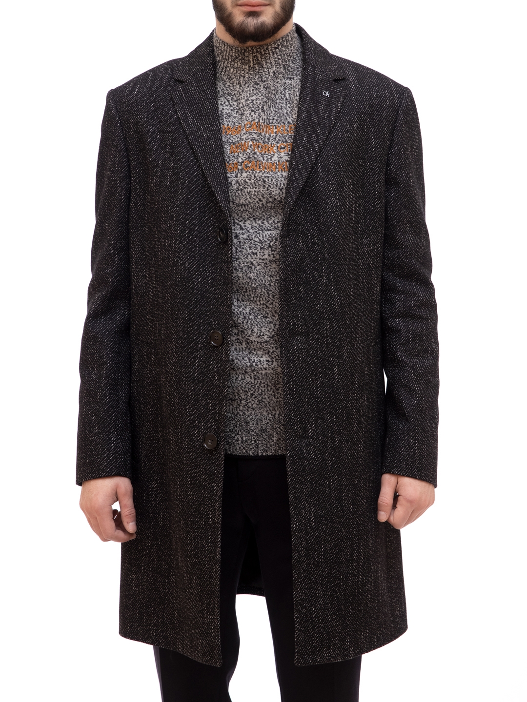 Пальто Calvin Klein K10K106119 темно-серое мужское — купить в интернет-магазине Verdistore