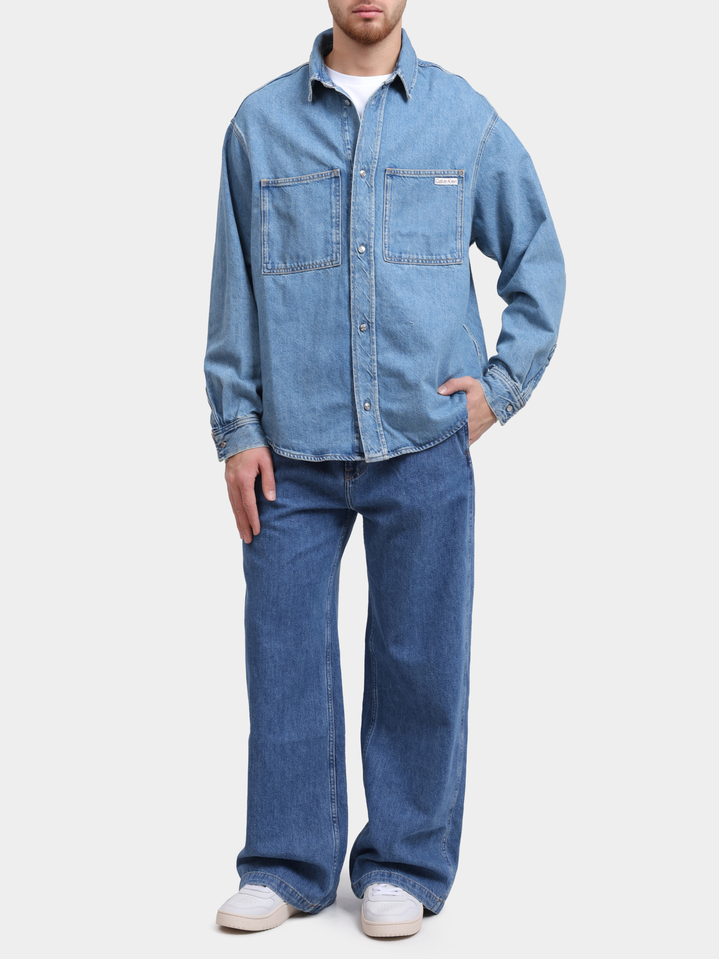 Рубашка Calvin Klein Jeans J30J327511 1A4 джинсовая мужская — купить в интернет-магазине Verdistore