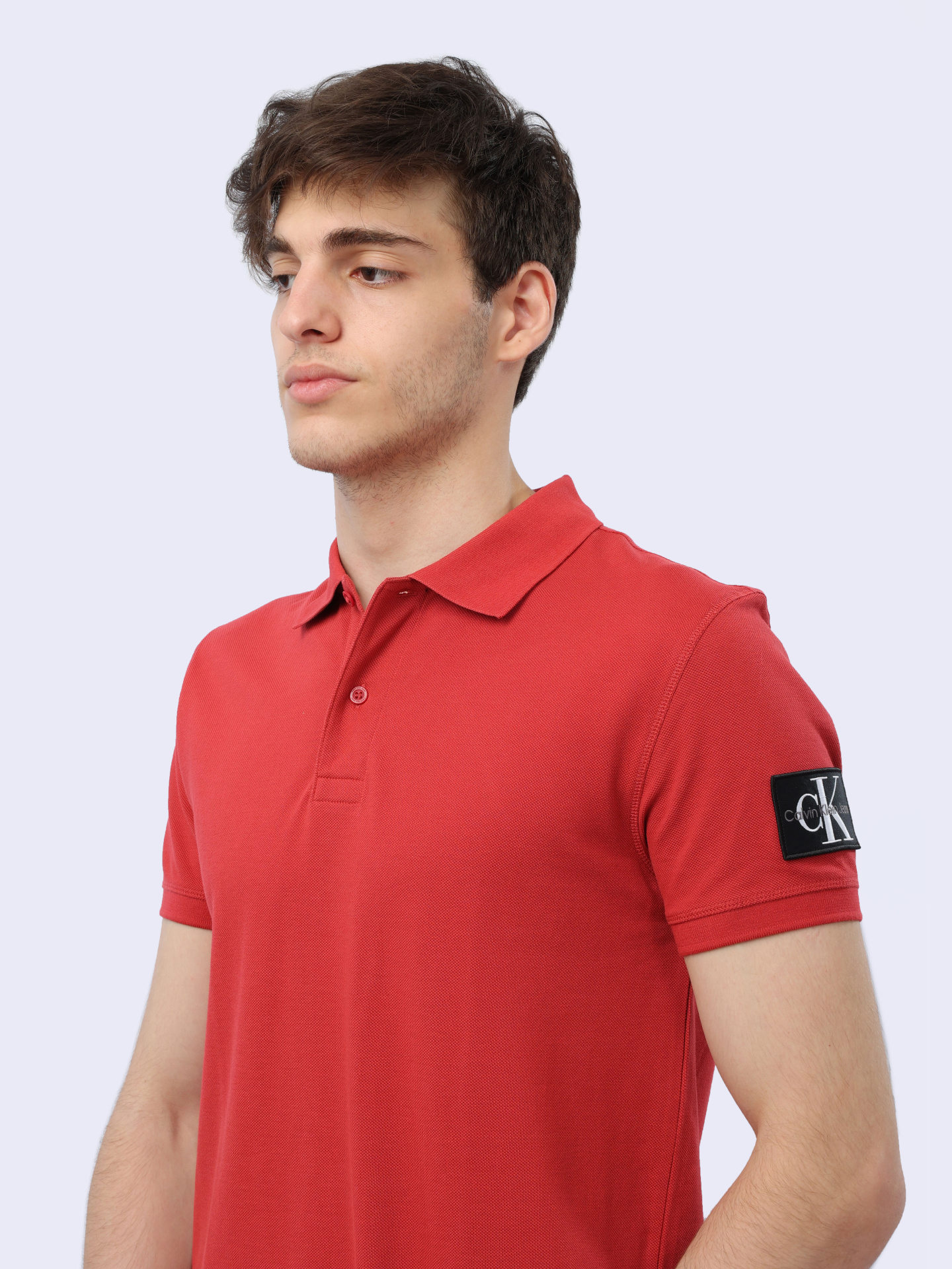 Поло Calvin Klein Jeans J30J323394 красное мужское из хлопка — купить в интернет-магазине Verdistore