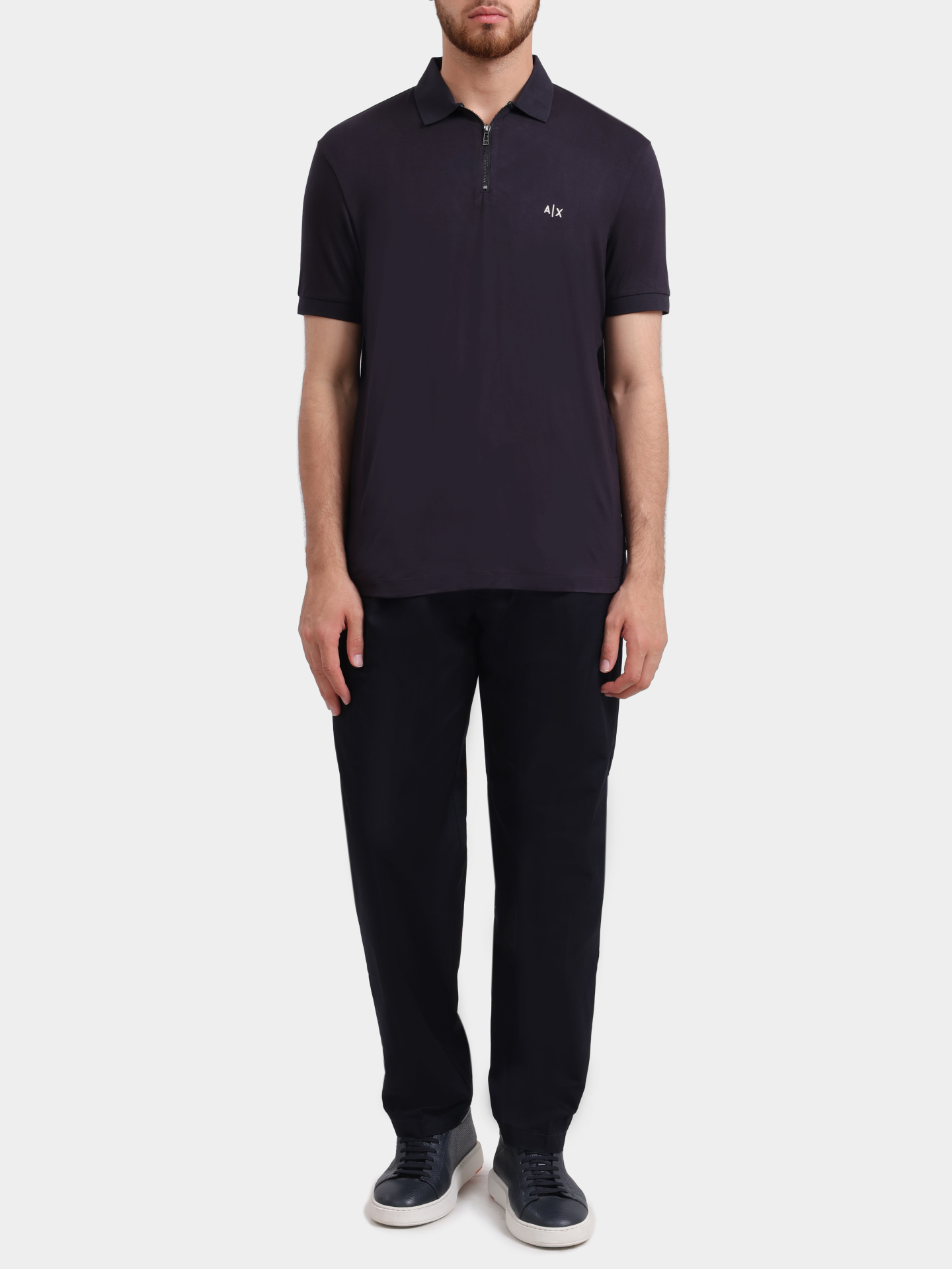 Поло Armani Exchange XM002372 AF21936 UB101 темно-синее мужское на молнии — купить в интернет-магазине Verdistore