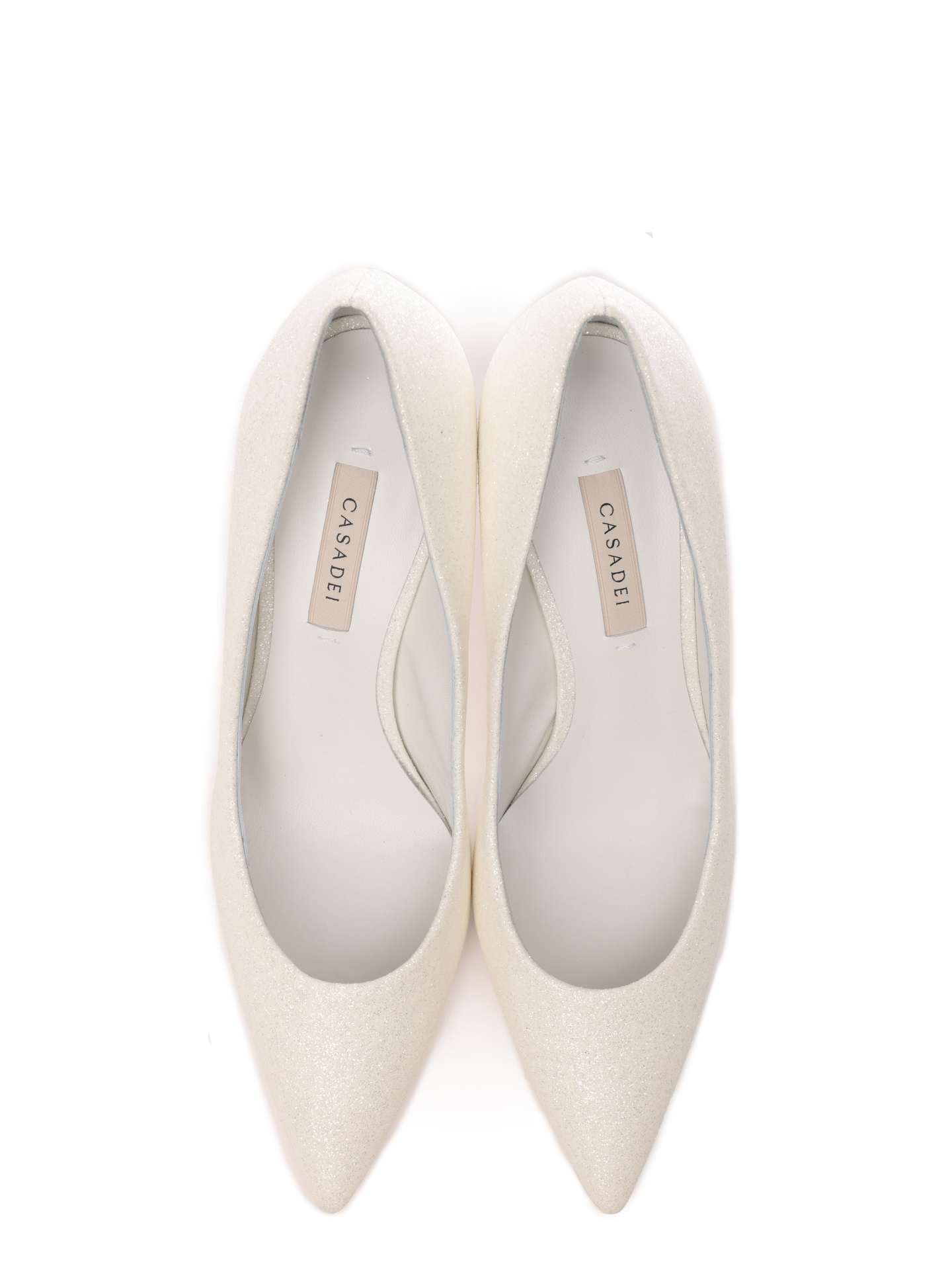 Туфли Casadei 1F911W0801DAZZL3206 белые женские с глиттером — купить в интернет-магазине Verdistore