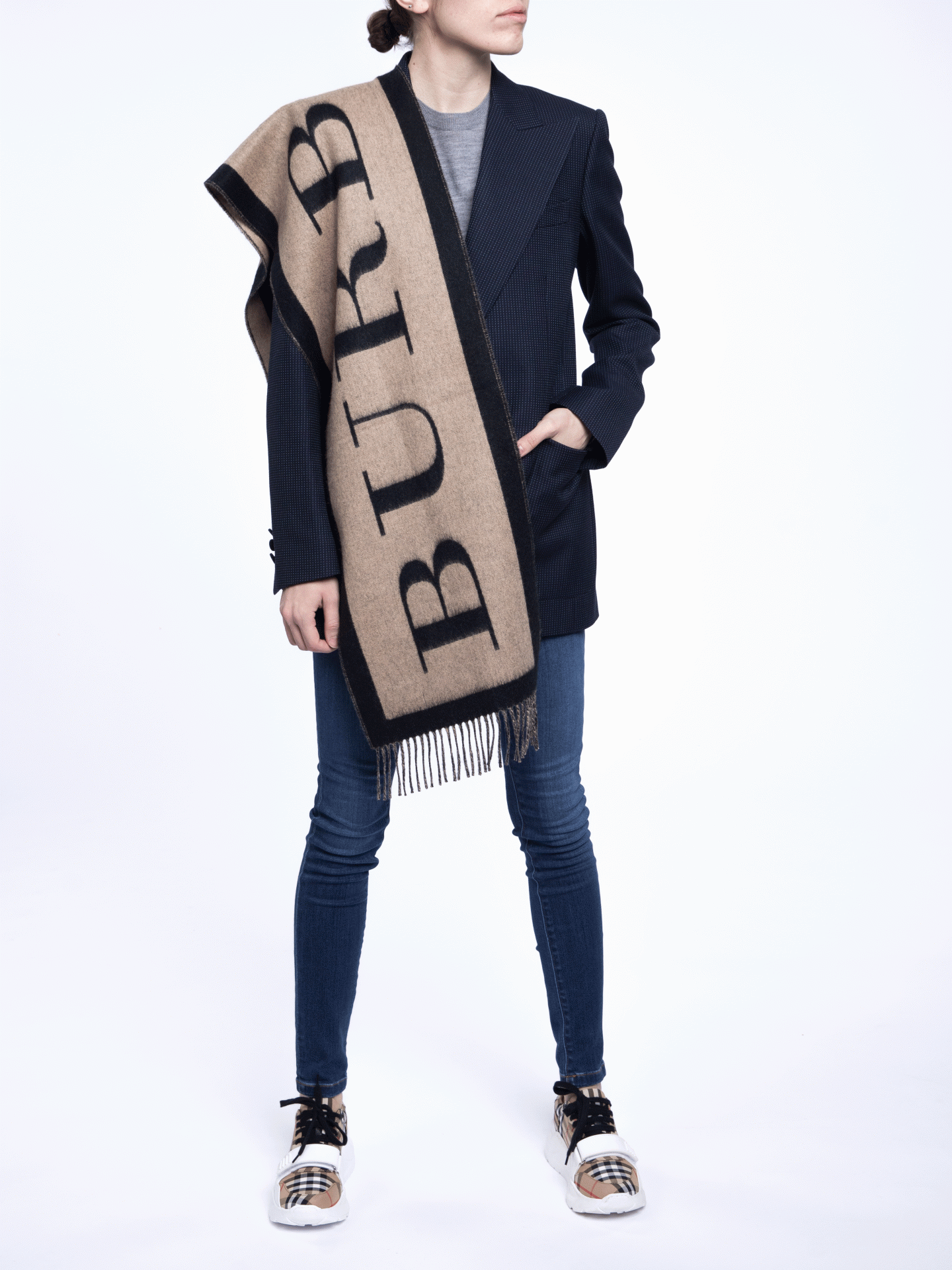 Жакет Burberry 8001321 темно-синий женский шерстяной — купить в интернет-магазине Verdistore