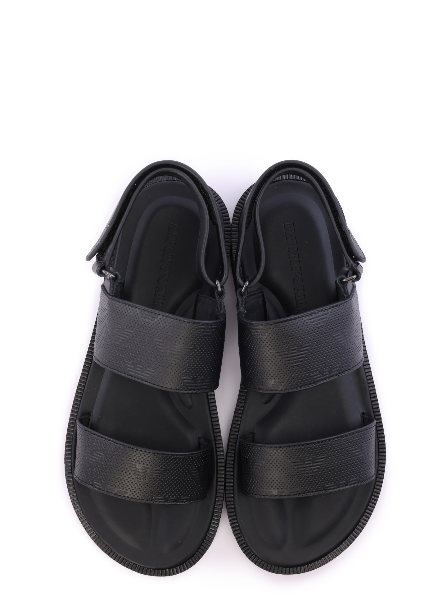 Сандали черные кожаные с двумя широкими ремешками — купить в интернет-магазине Verdistore