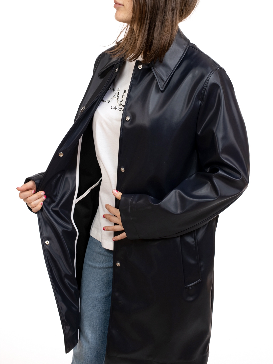 Тренч Calvin Klein K20K200559 темно-синий женский — купить в интернет-магазине Verdistore