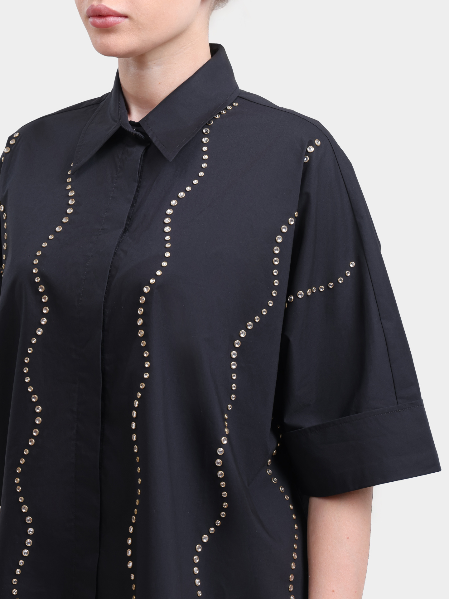 Блузка Liu-Jo BLACK LABEL CA6345 TS246 22222 черная женская укороченная  — купить в интернет-магазине Verdistore