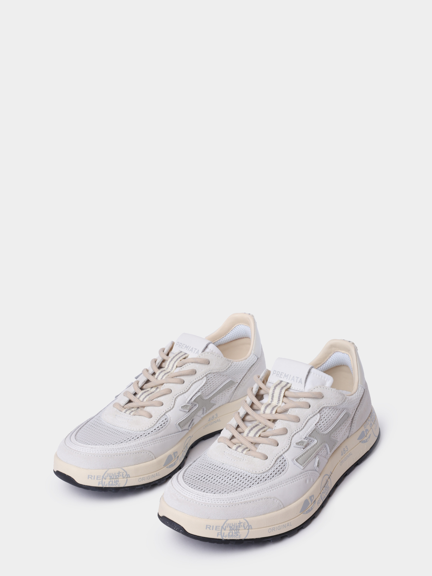 Кроссовки Premiata Sport NOUS VAR 8106 белые мужские комбинированные с перфорацией — купить в интернет-магазине Verdistore