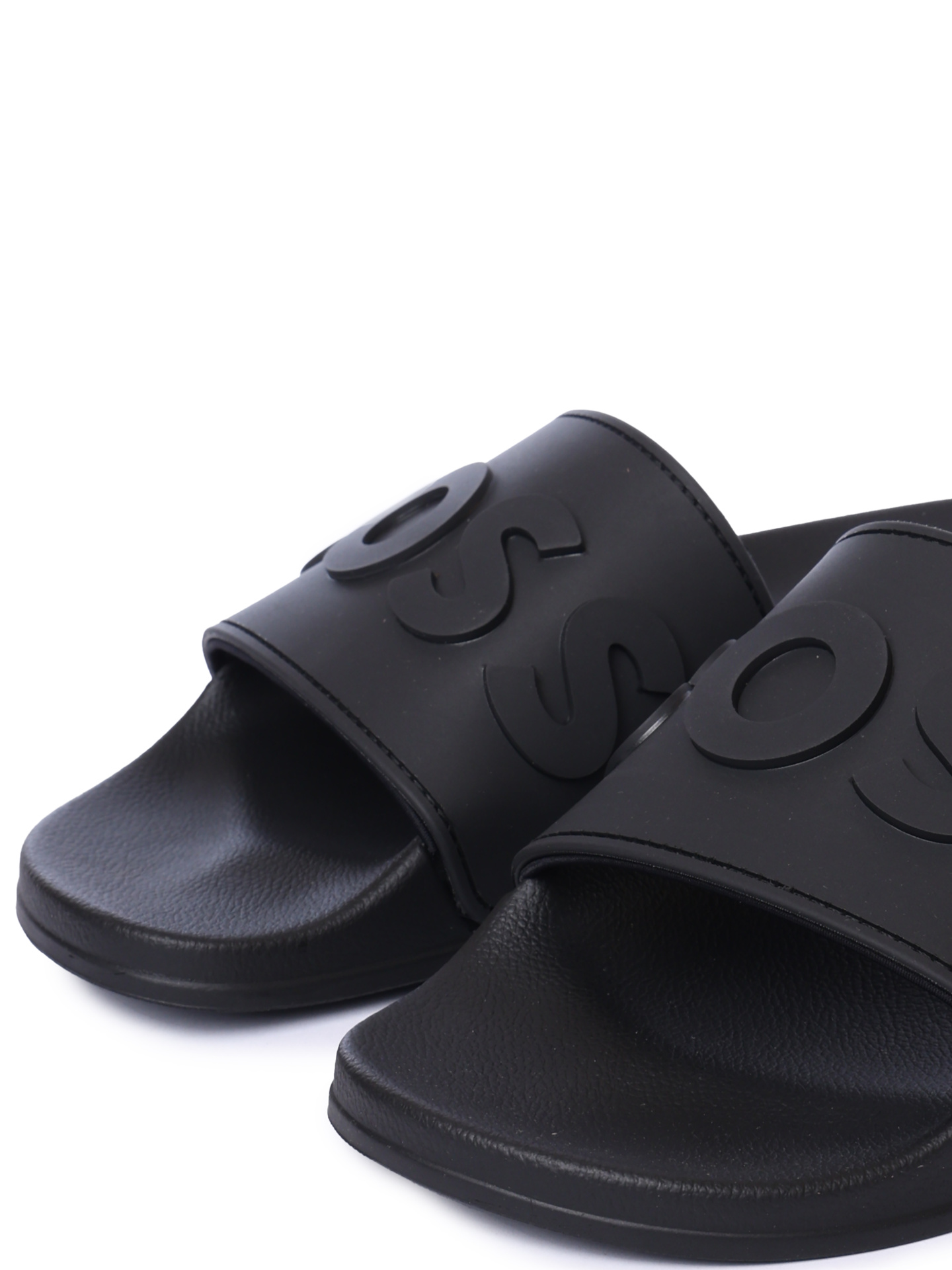 Шлепанцы Boss 50498241 005 черные мужские с логотипом — купить в интернет-магазине Verdistore