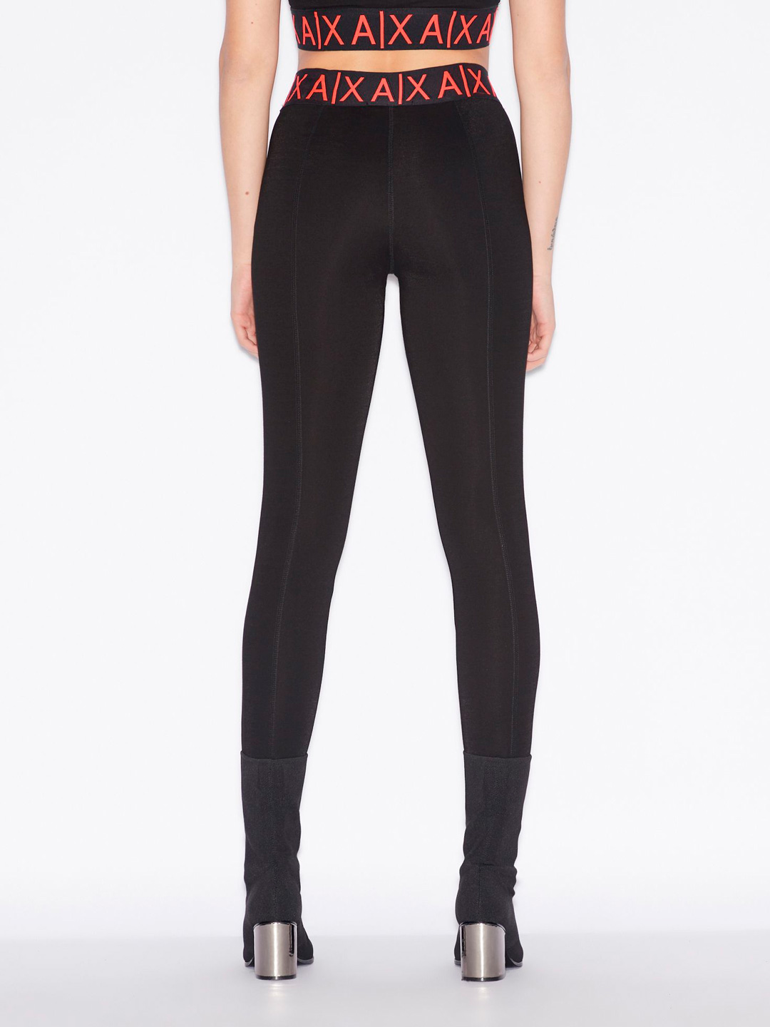 Леггинсы Armani Exchange 3GYP84 черные женские с логотипом — купить в интернет-магазине Verdistore