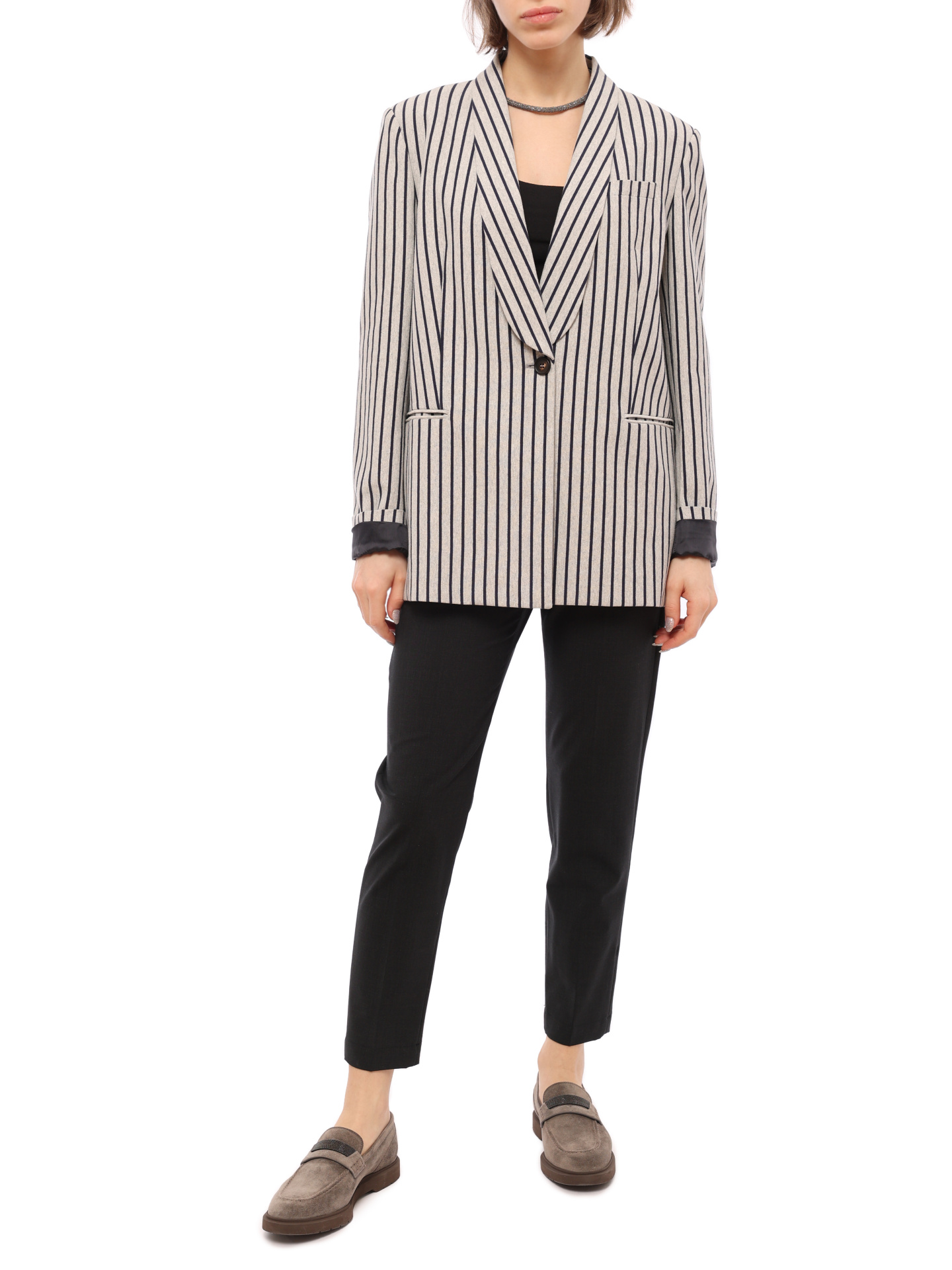 Жакет Brunello Cucinelli MF9673755 полосатый женский — купить в интернет-магазине Verdistore