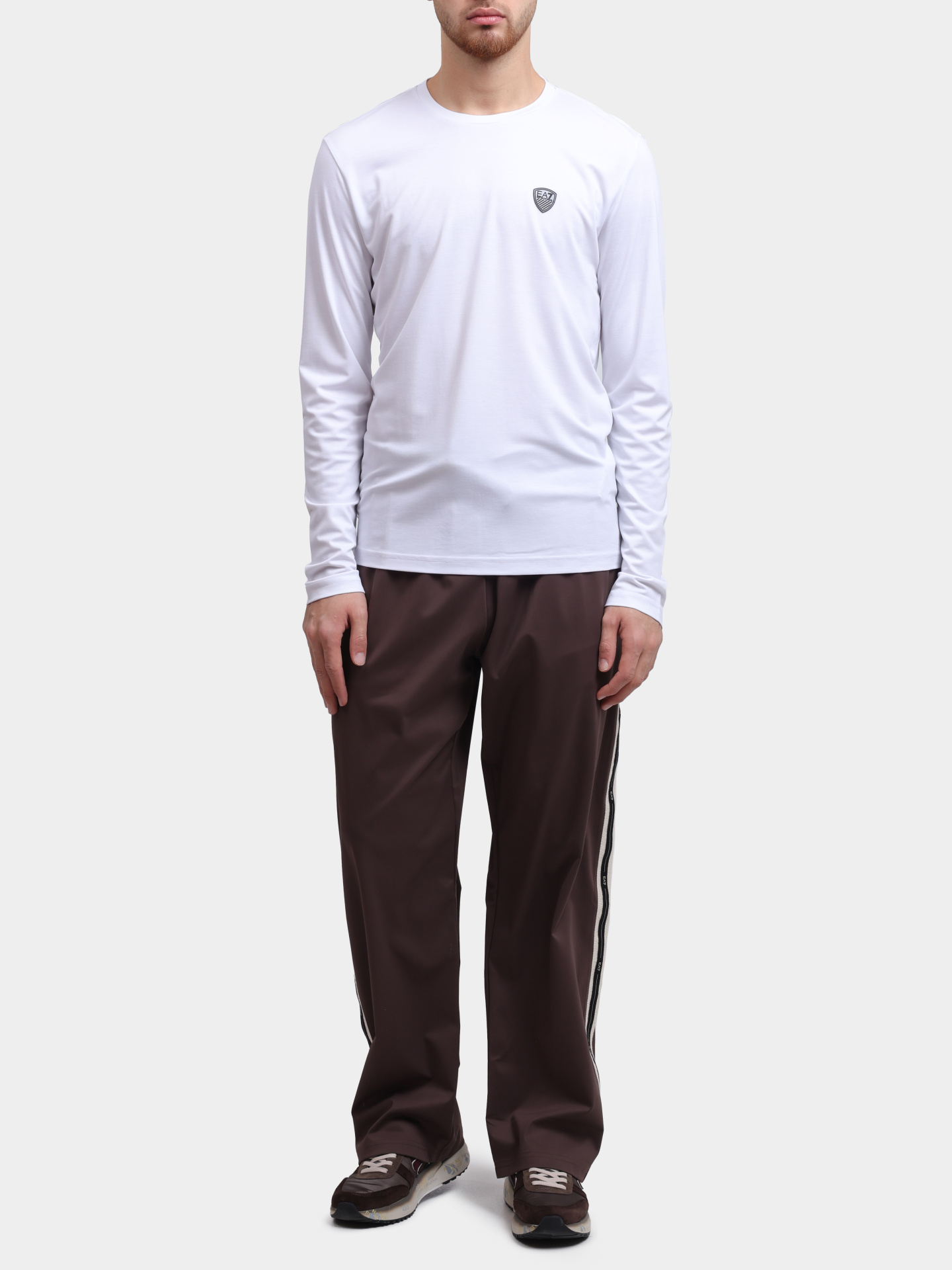 Лонгслив EA7 8NPT17 PJRGZ 1100 белый мужской — купить в интернет-магазине Verdistore