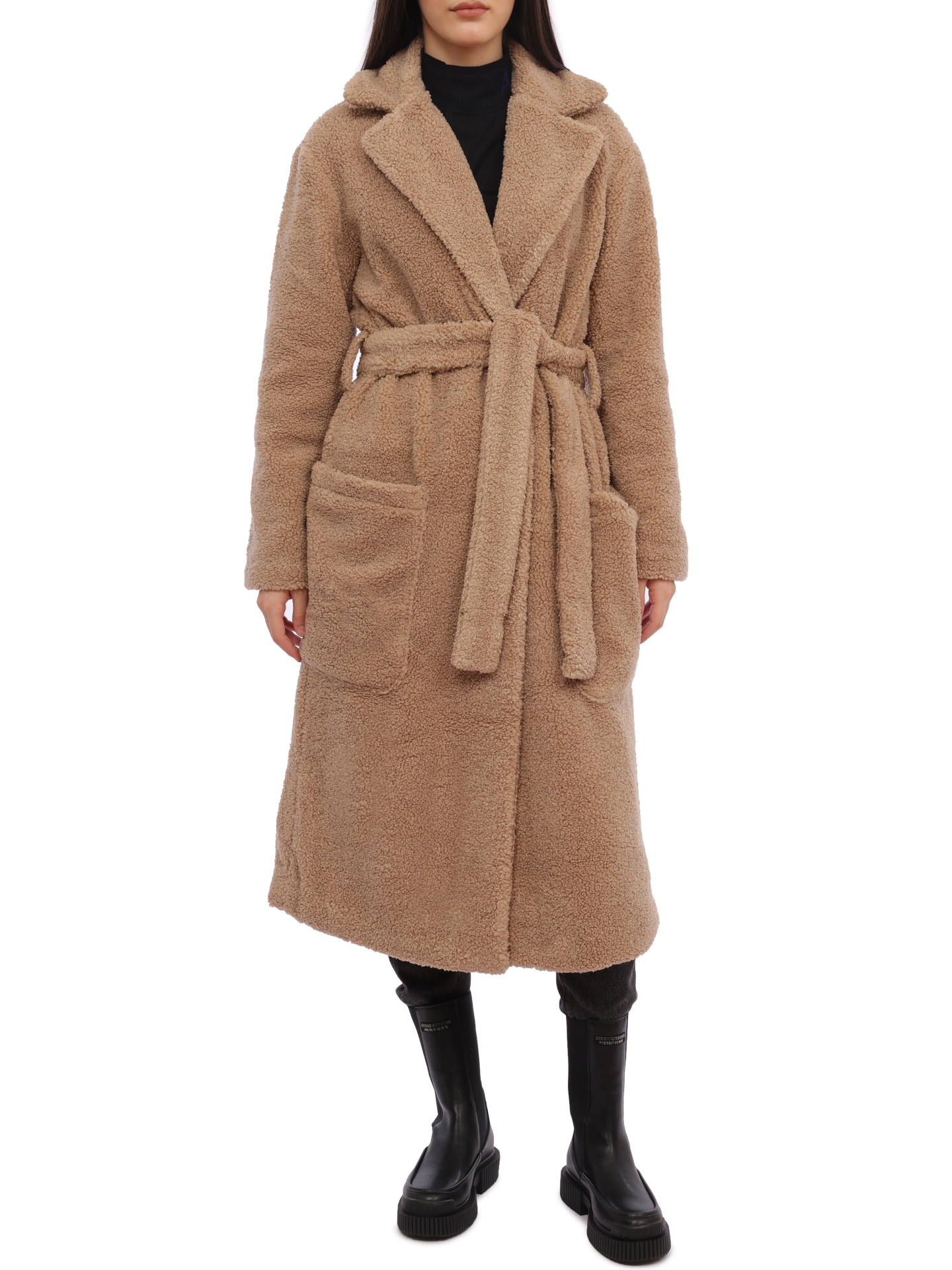 Пальто Armani Exchange 6RYL04 YJFAZ 0748 бежевое женское из экомеха — купить в интернет-магазине Verdistore