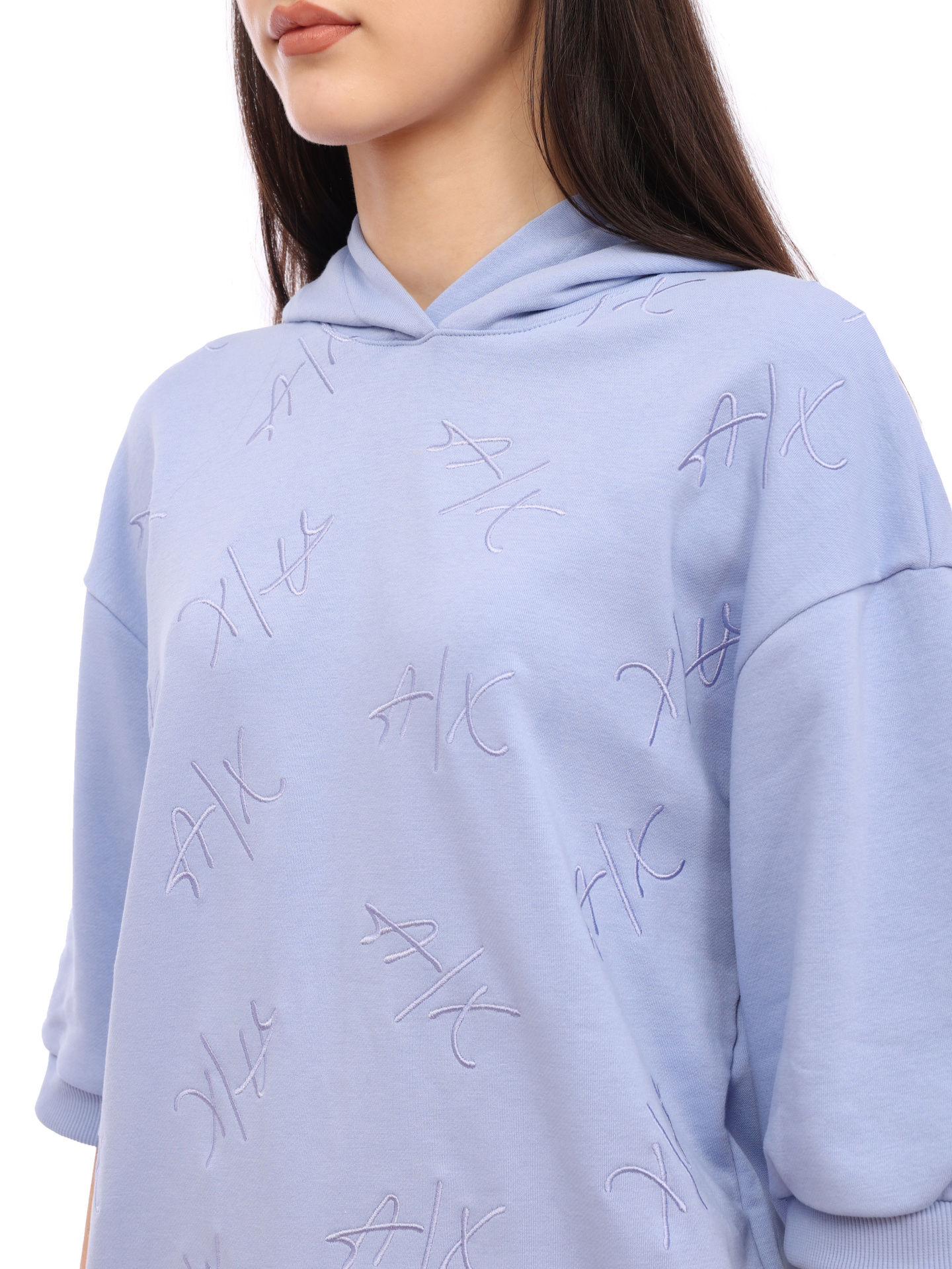 Толстовка Armani Exchange 3RYM73 YJDSZ 15CN голубая женская — купить в интернет-магазине Verdistore